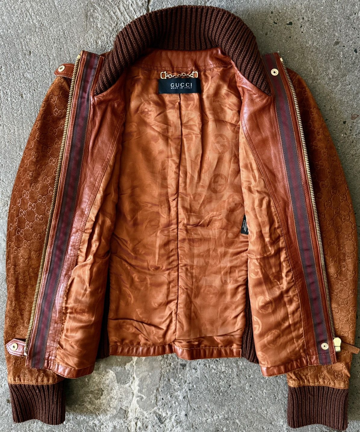 Gucci × Tom Ford Archive Gucci - Tom Ford Suede / Knit - Monogram Jacket Size S / US 4 / IT 40 - 12 Thumbnail