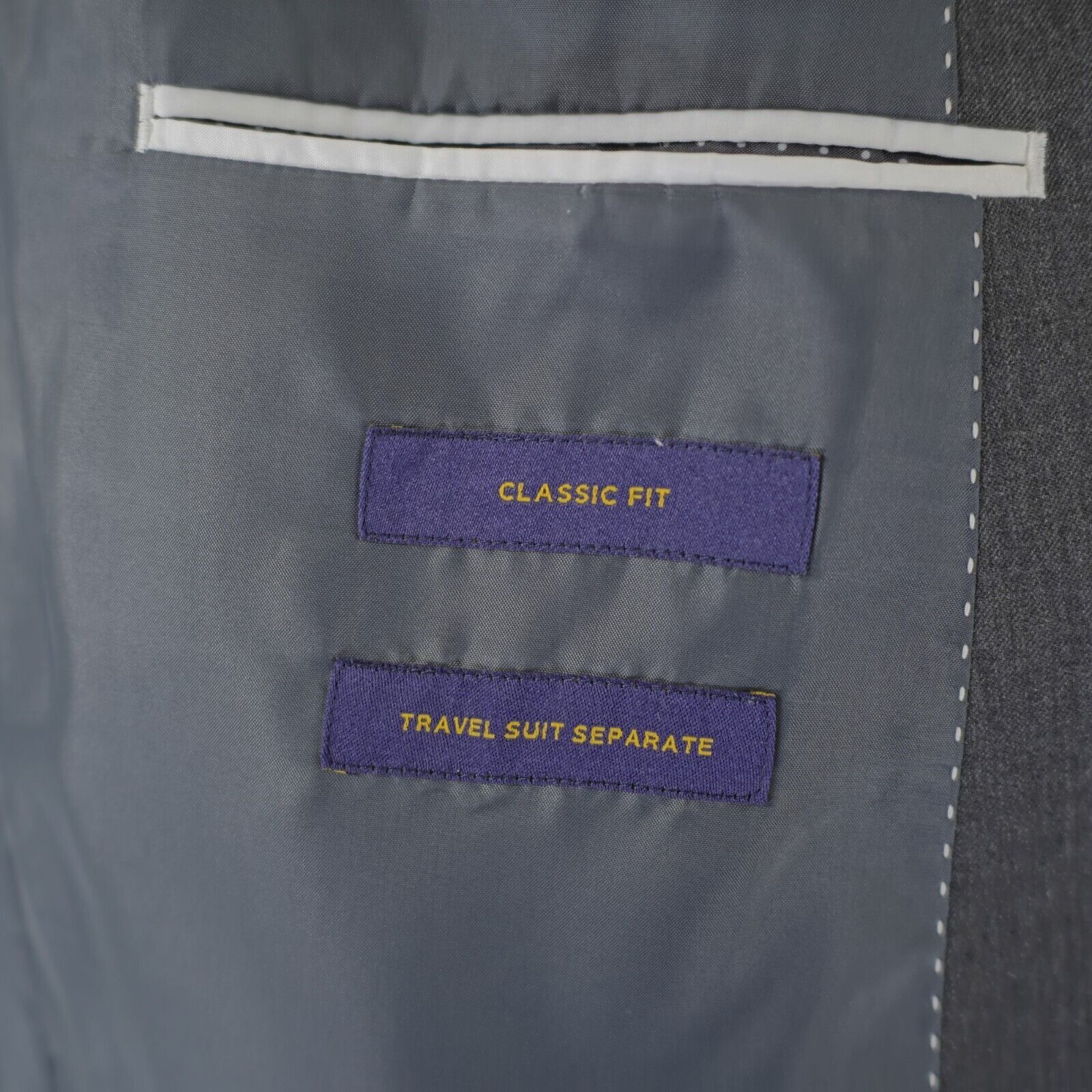 Stafford Stafford Wool Blend Classic Fit Gray Travel Suit Jacket 44L Size 44L - 9 Thumbnail
