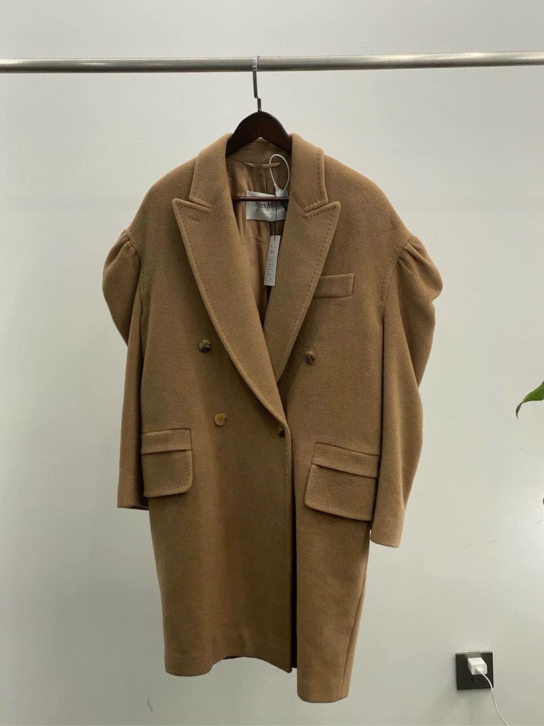 MaxMara Camel Wool Bubble Sleeve Coat -dmc