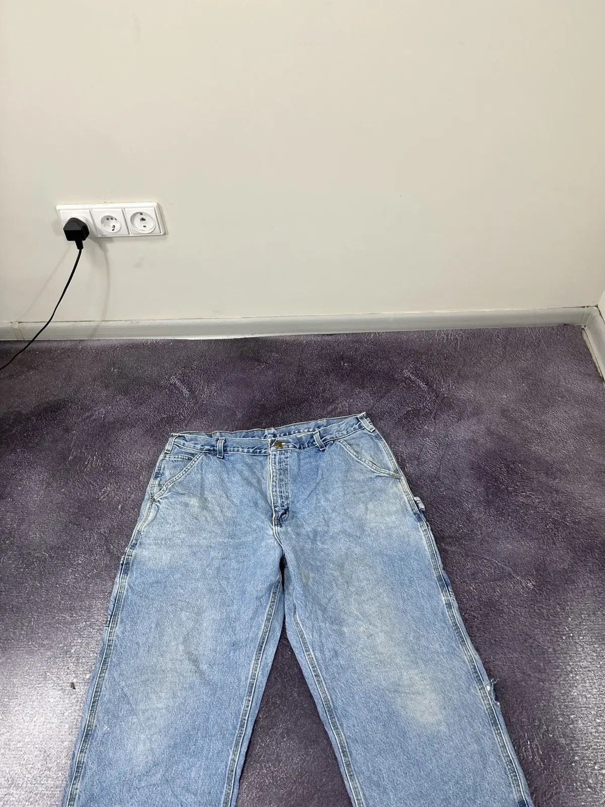 Carhartt Vintage 90s Carhartt USA Faded Blue Hype Baggy Jeans Size US 38 / EU 54 - 9 Thumbnail