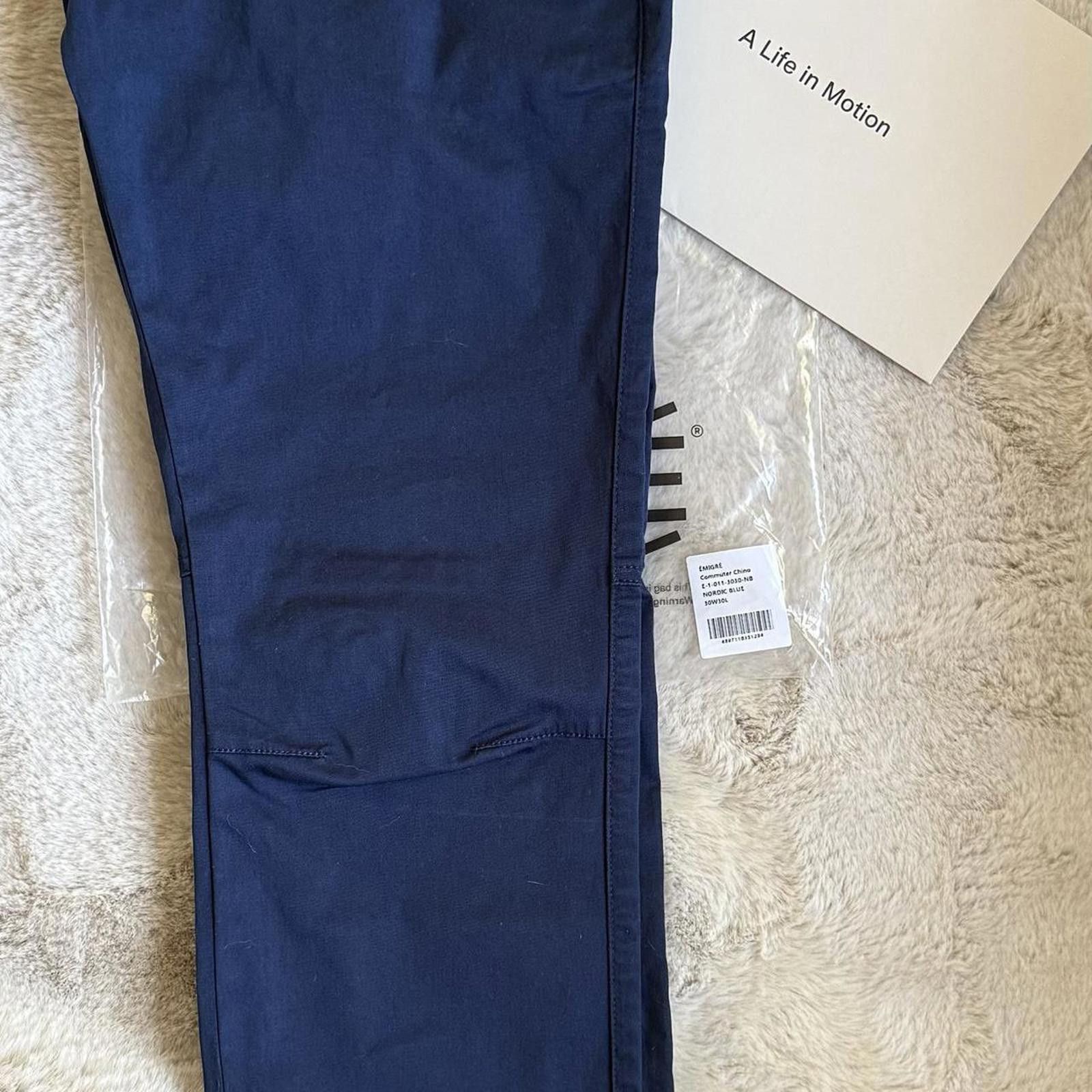 Other Emigre Travel Commuter Chino Marine Blue - 30x30 NWT Size US 30 / EU 46 - 4 Thumbnail