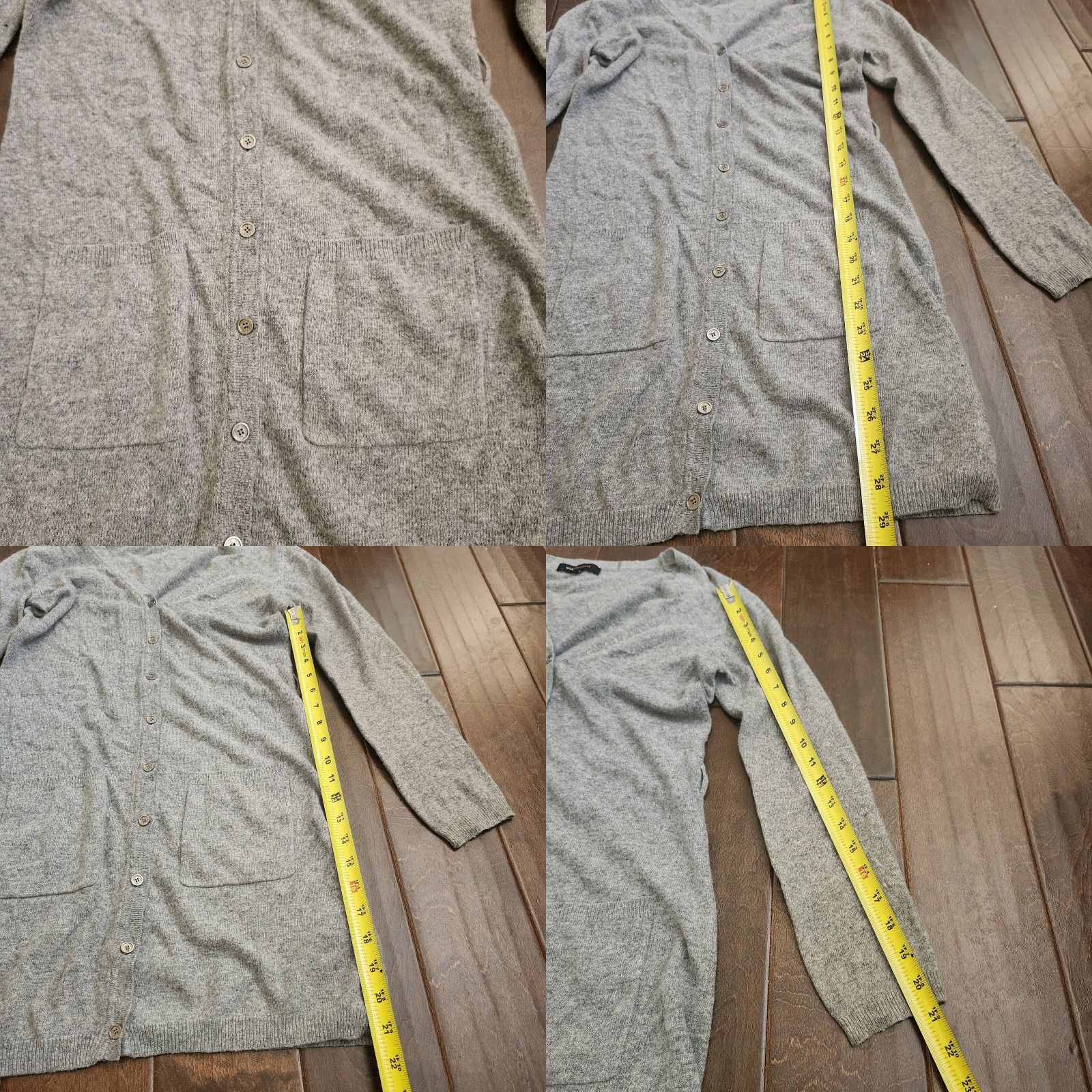 Bcbgmaxazria BCBGMAXAZRIA Cardigan Hoodie Sweater Womens Beige Long Sleeve S Pocket Logo All Seasons Modern Designer Classic Size S / US 4 / IT 40 - 8 Thumbnail