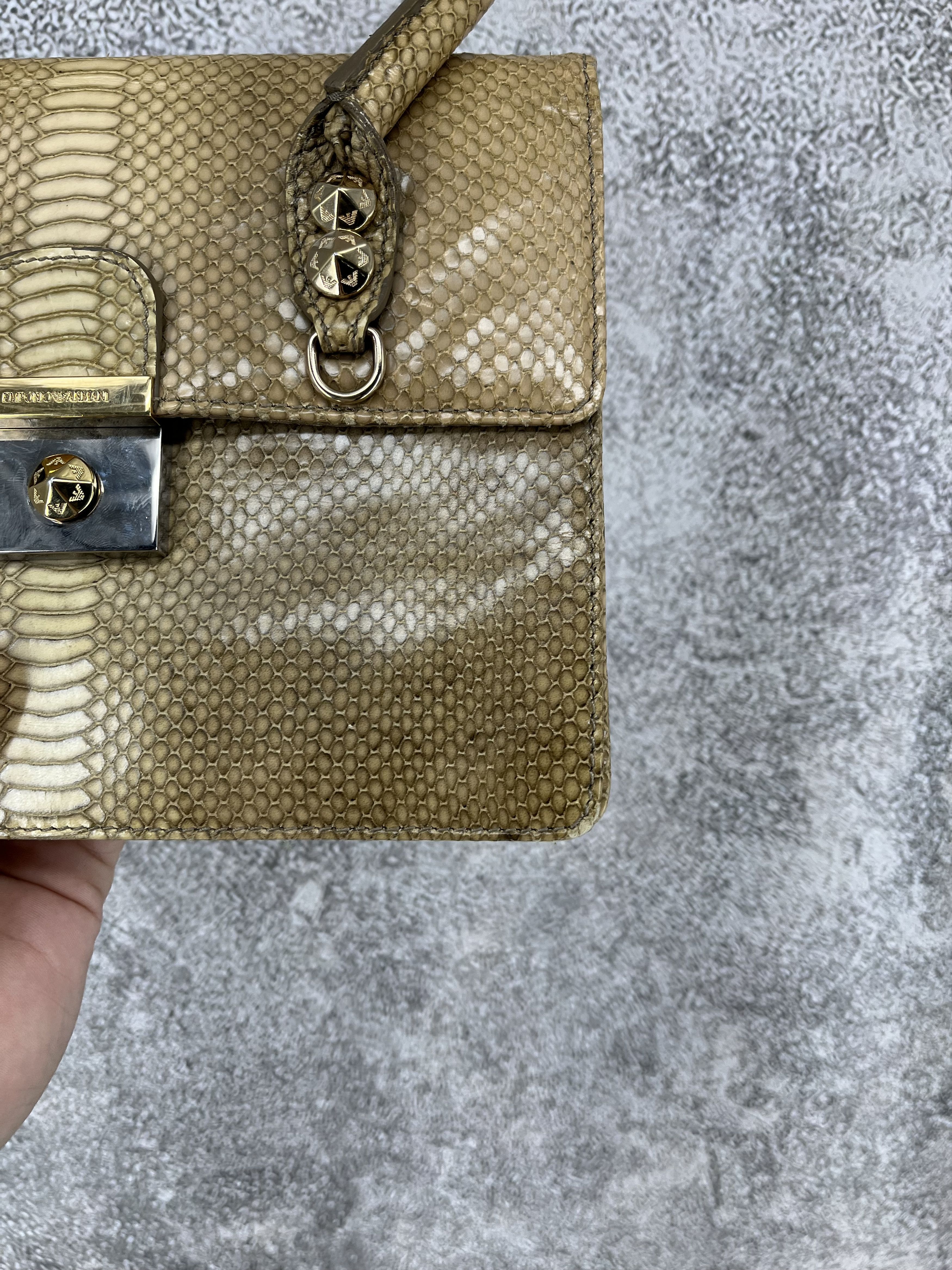 Emporio Armani Emporio Armani Vintage Python Leather Top Handle Bag Size ONE SIZE - 8 Thumbnail