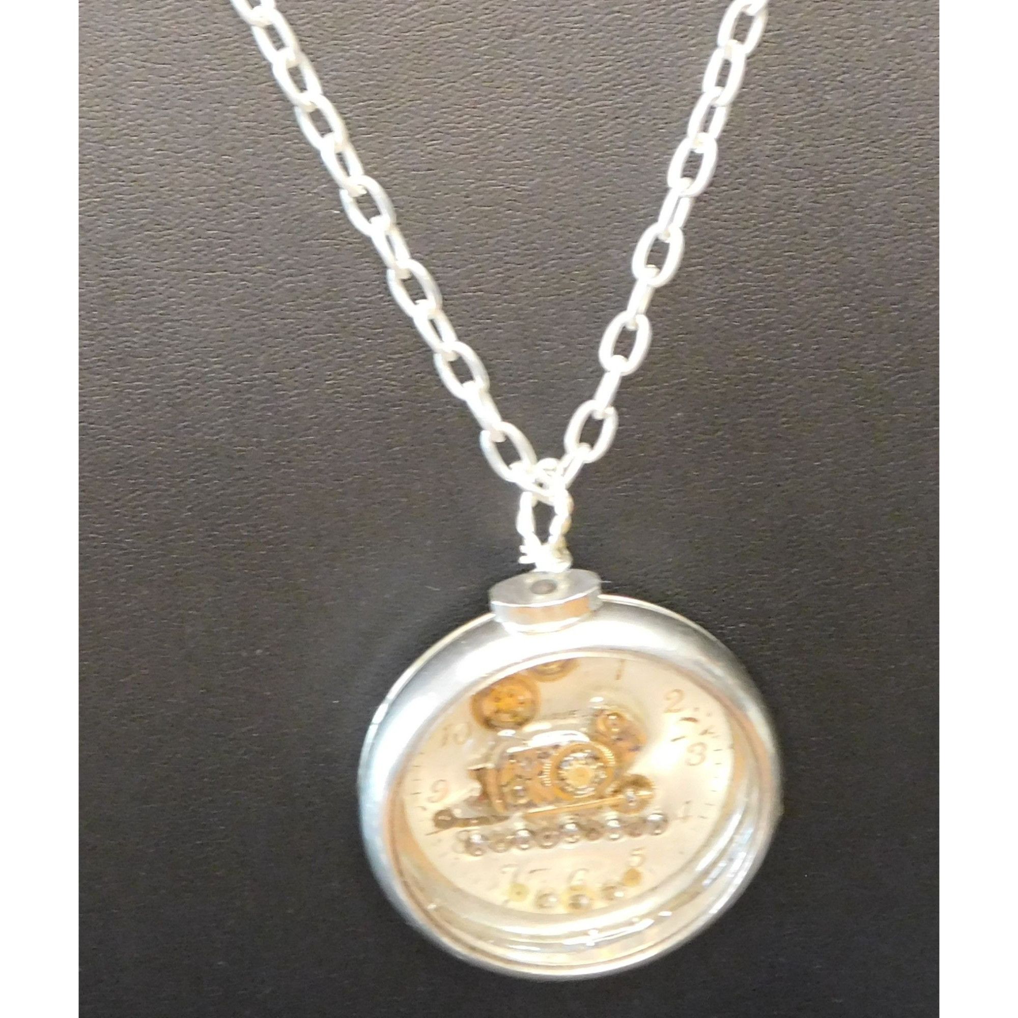 Handmade Handmade Upcycled Steampunk Train Watch Necklace Size ONE SIZE - 5 Thumbnail