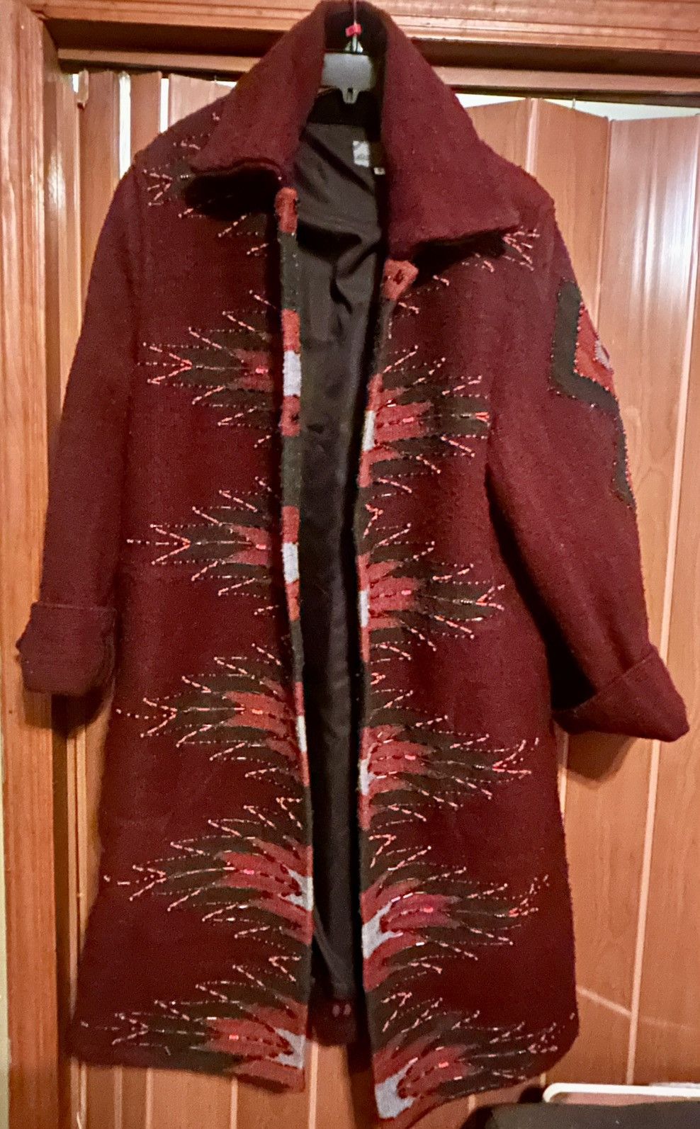 Other Krista Koeppe Vintage Beaded Wool Coat: Aztec Tribal Size S / US 4 / IT 40 - 2 Thumbnail