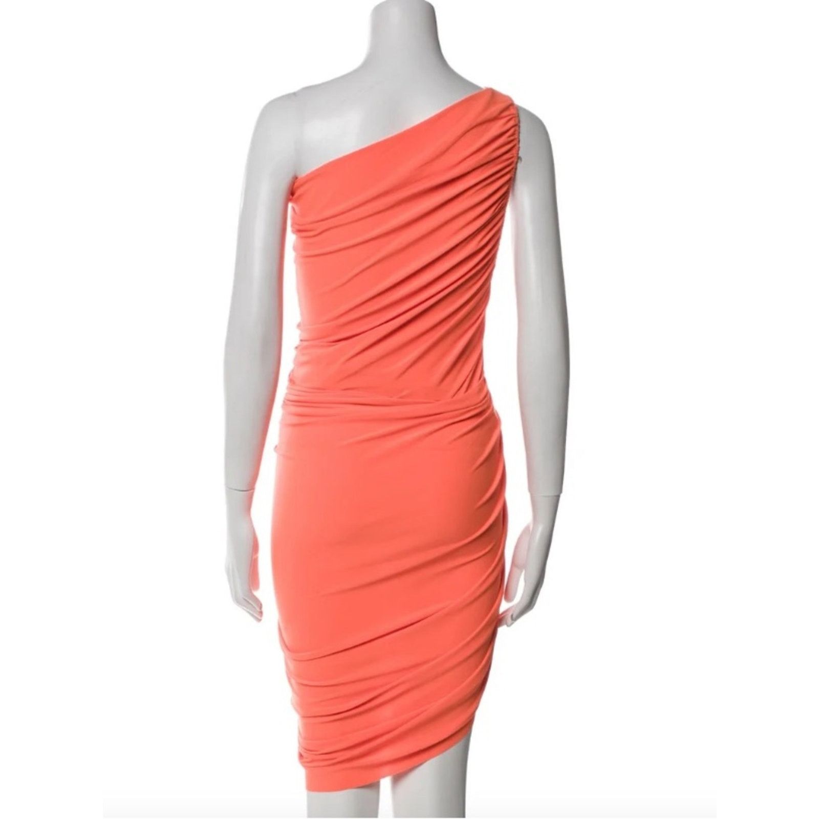 Norma Kamali Norma Kamali $215 Diana Ruched Dress Papaya XS 34 (sz 2) Size XS / US 0-2 / IT 36-38 - 9 Thumbnail