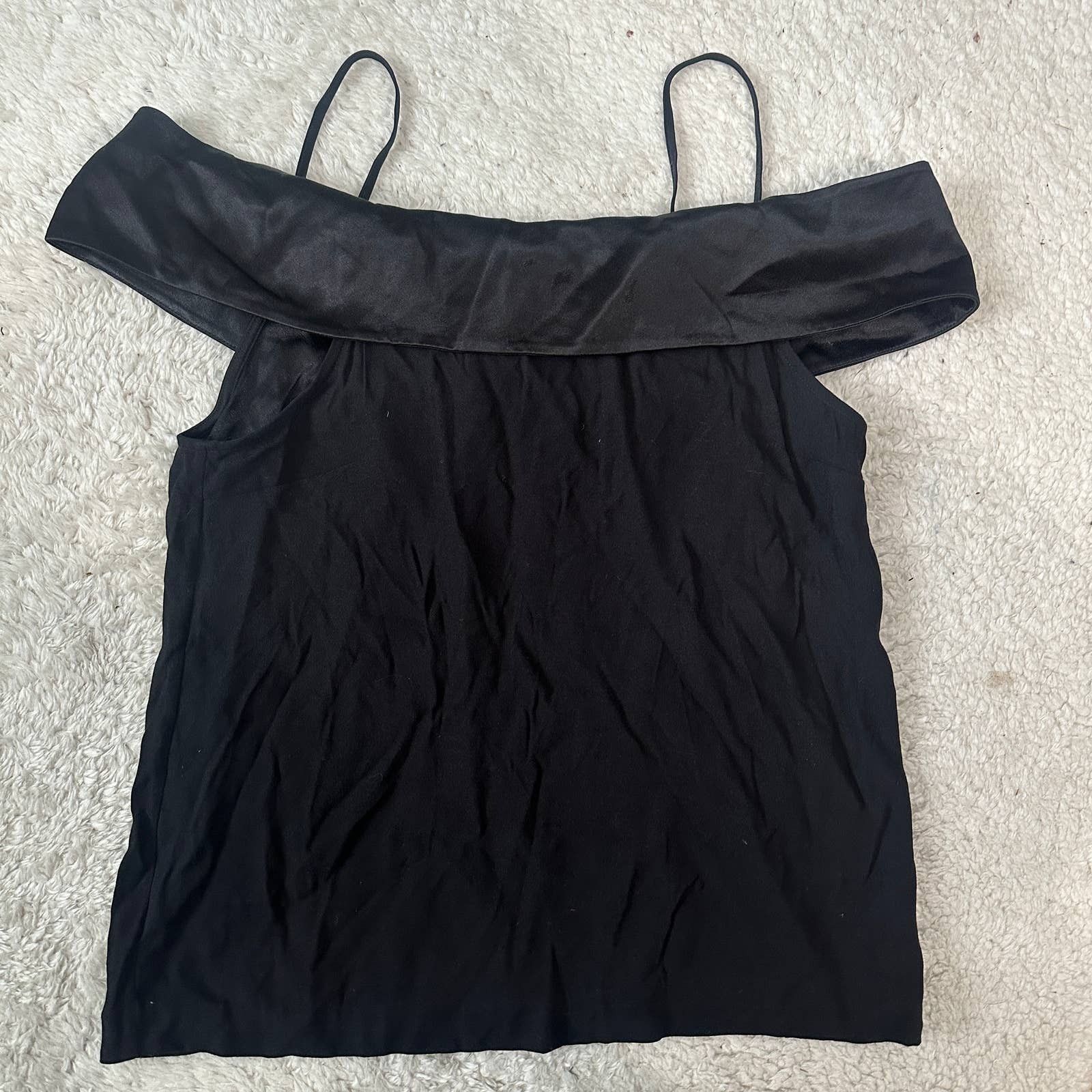H&M H&M Black Viscose Cold Off Shoulder Dressy Top Blouse 6 S Size M / US 6-8 / IT 42-44 - 3 Thumbnail
