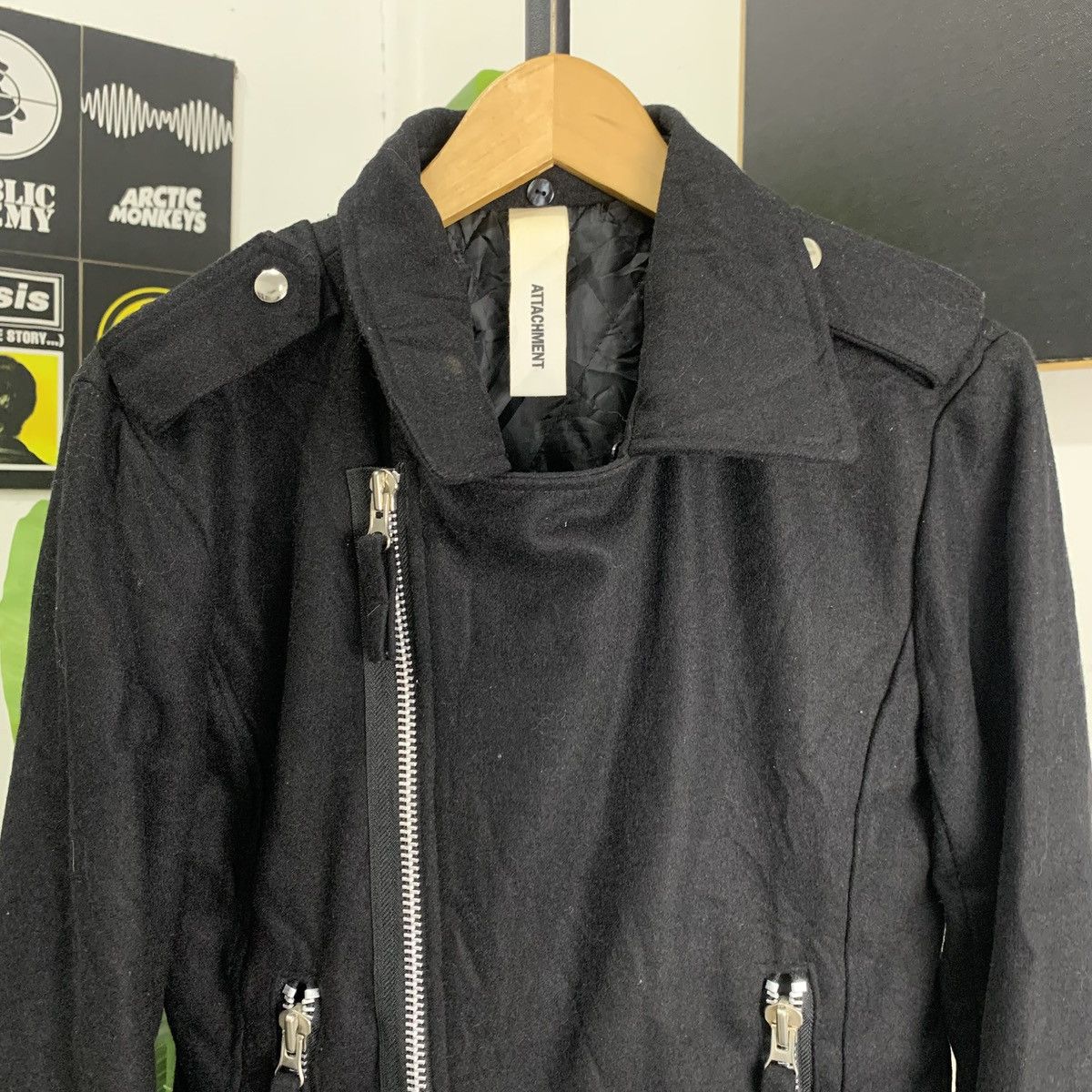 Attachment × Japanese Brand × Kazuyuki Kumagai Attachment Attachment Bikers Wool Jacket Japan Ramones Style Size US M / EU 48-50 / 2 - 2 Thumbnail