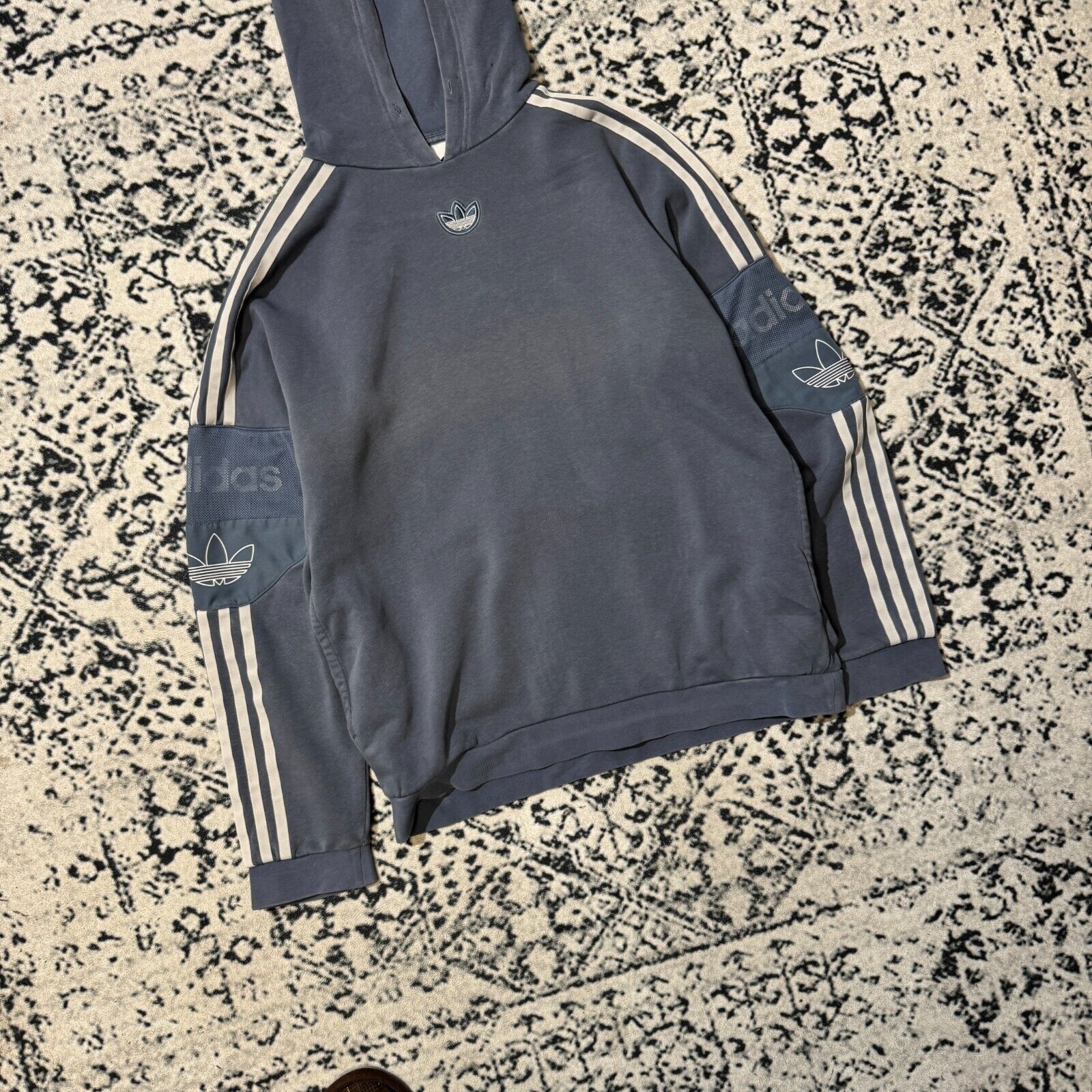 Adidas × Vintage Vintage Adidas Blue Cotton Hoodie Size XS Y2K Center Logo Size US XS / EU 42 / 0 - 9 Thumbnail