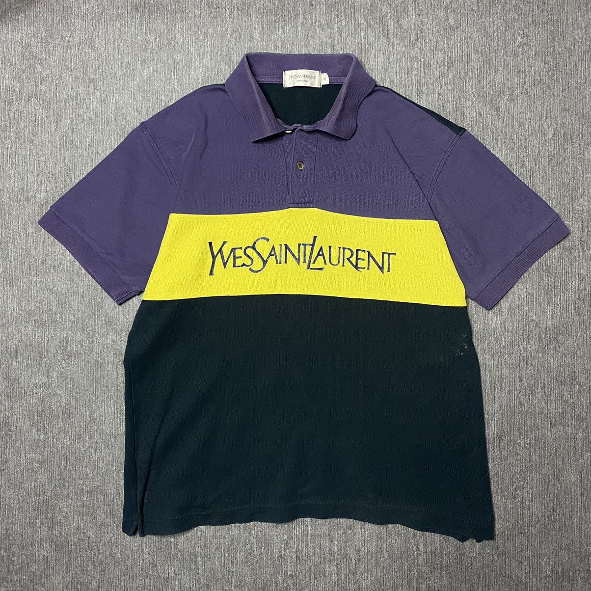 Vintage × Yves Saint Laurent Vintage YSL polo shirt big logo Size US M / EU 48-50 / 2 - 1 Thumbnail