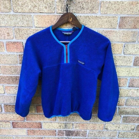 Vintage 90s Patagonia Fleece Jacket Medium Blue