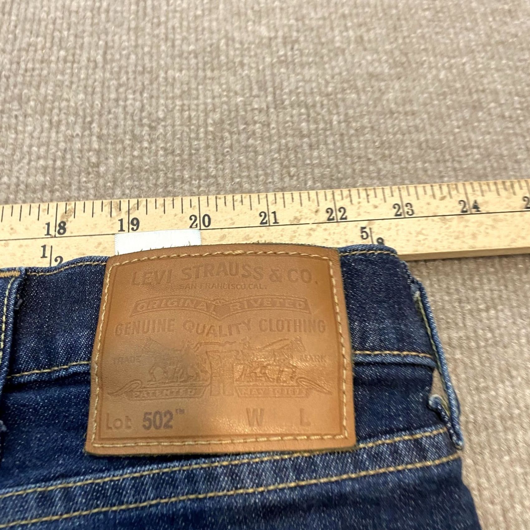 Levi's Levi's 502 Jeans Mens 46x30 Hemmed Blue Dark Wash Regular Tapered Stretch Denim/Jeans Size US 30 / EU 46 - 7 Thumbnail