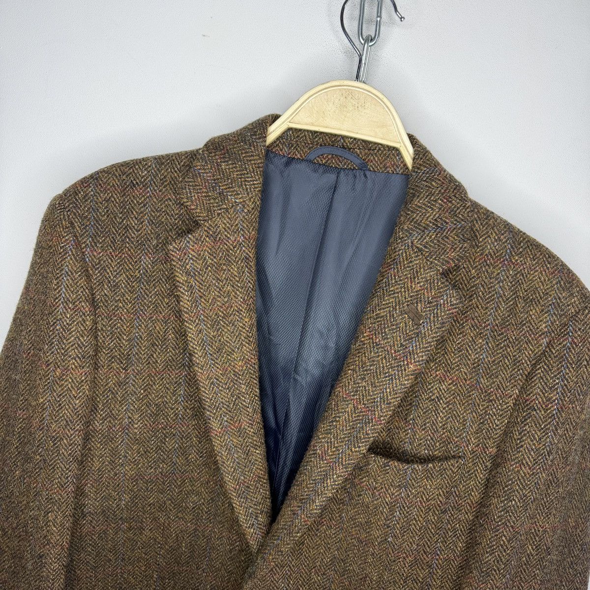 Harris Tweed Vtg Harris Tweed Brown Coat WOOL Jacket Blazer 40 R Size 40R - 4 Thumbnail