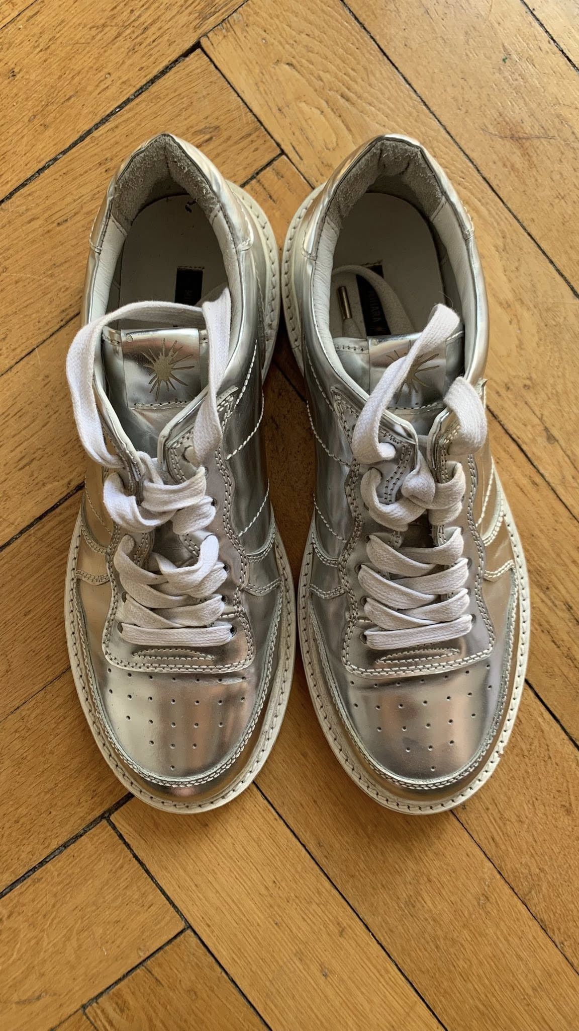 Maison MIHARA YASUHIRO Maison Mihara Yasuhiro Silver Sneakers Size US 10.5 / EU 43-44 - 3 Thumbnail