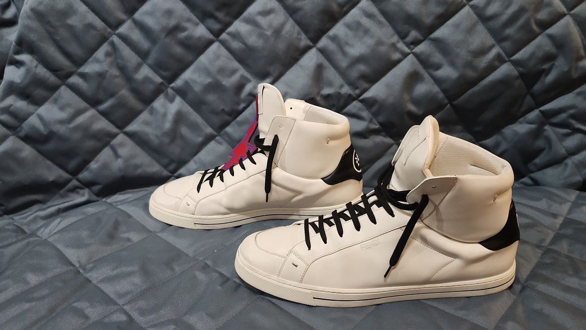 Fendi Fendi Hi-Top with Lightning Bolt Charm Size US 12 / EU 45 - 1 Thumbnail