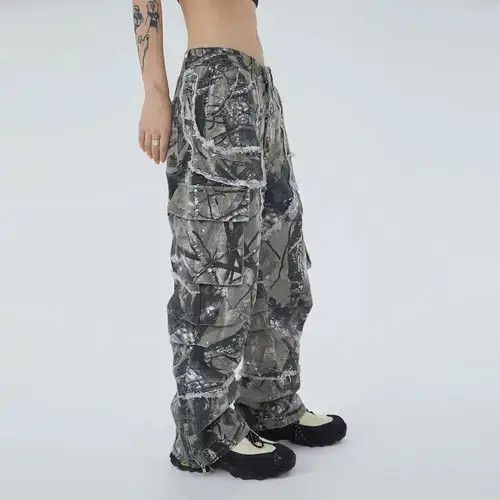 Japanese Brand × Vintage Retro hip-hop raw edge multi-pocket cargo jeans Size US 32 / EU 48 - 4 Thumbnail