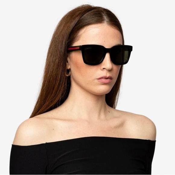 Gucci Gucci GG0057SKN 006 Men Sunglasses Black Square Frame Size ONE SIZE - 4 Thumbnail