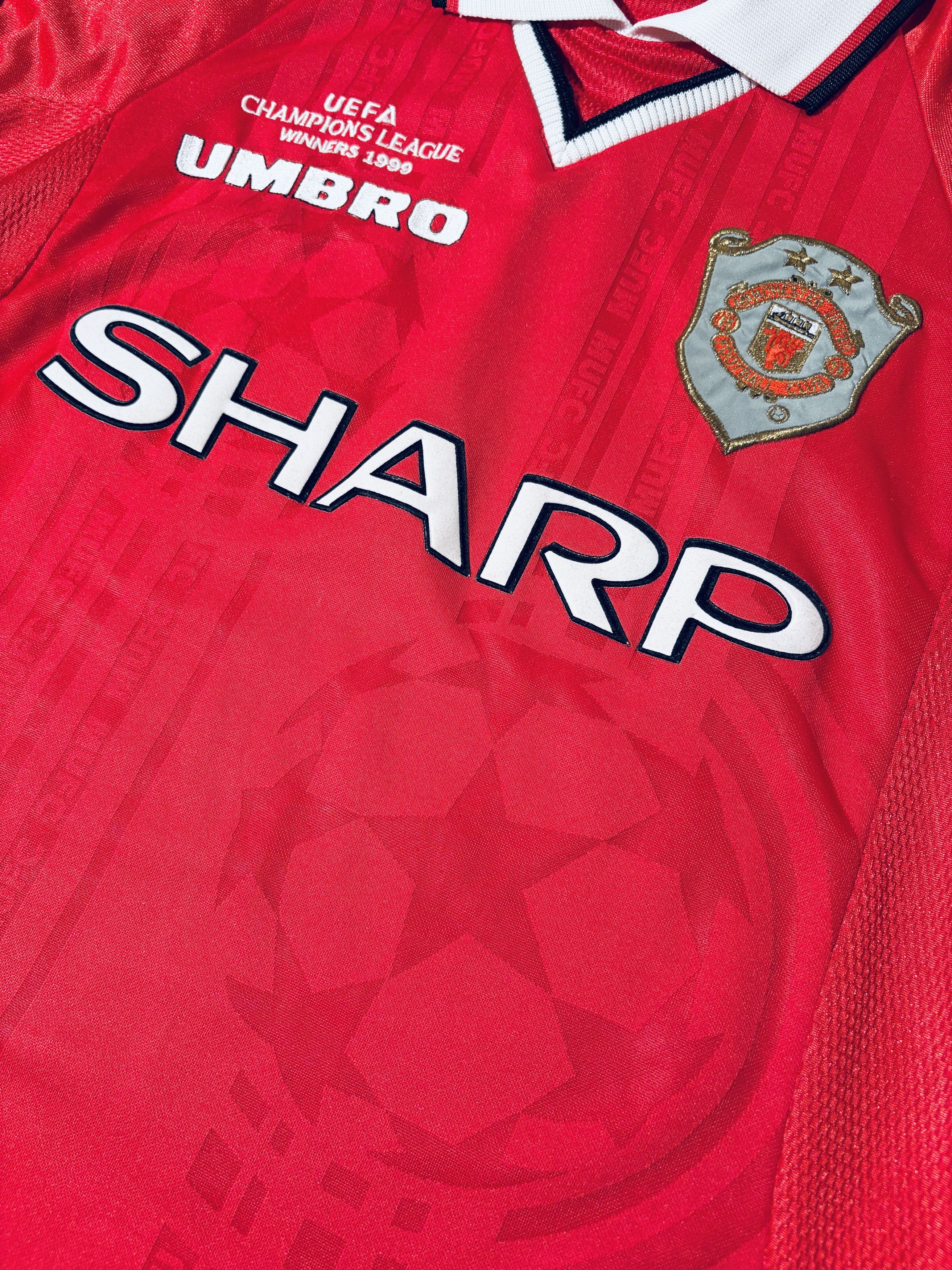 Umbro Manchester United UCL Treble Winners Home Jersey 1999 LS Size US M / EU 48-50 / 2 - 8 Thumbnail