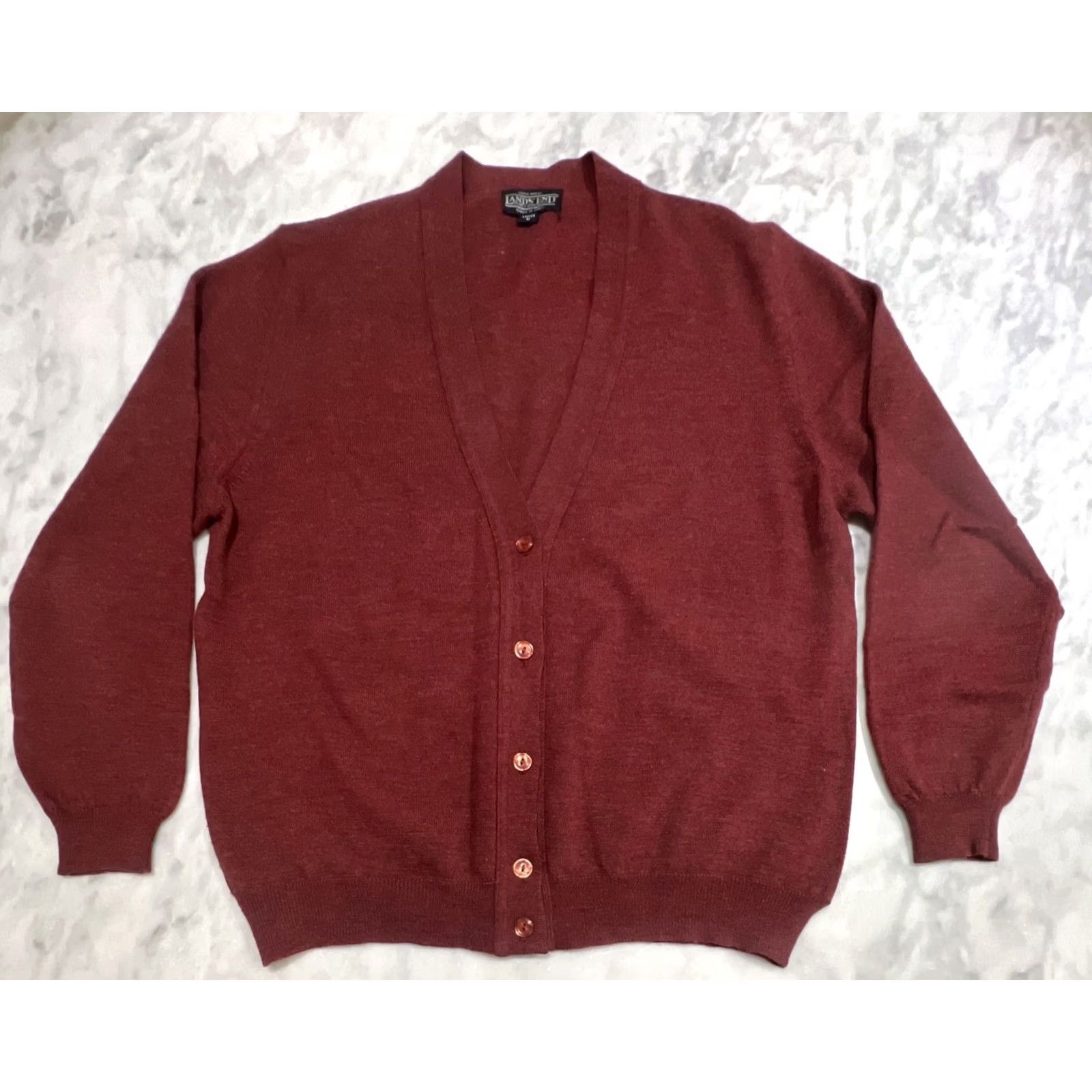Lands' End VINTAGE Lands' End Wool Sweater Cardigan Women’s M Italy Brown Womens M Wool Sweater Brownish 1990s Secretary/Geek Size M / US 6-8 / IT 42-44 - 2 Thumbnail