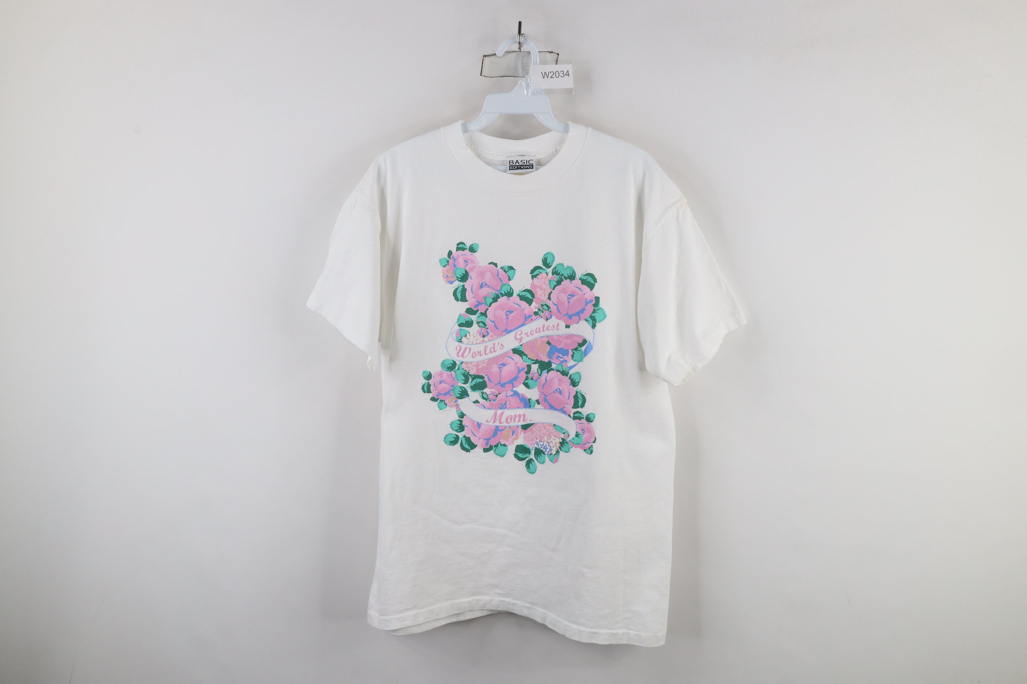 Vintage Vintage 90s Streetwear Greatest Mom Flower T-Shirt White Size L / US 10 / IT 46 - 1 Thumbnail