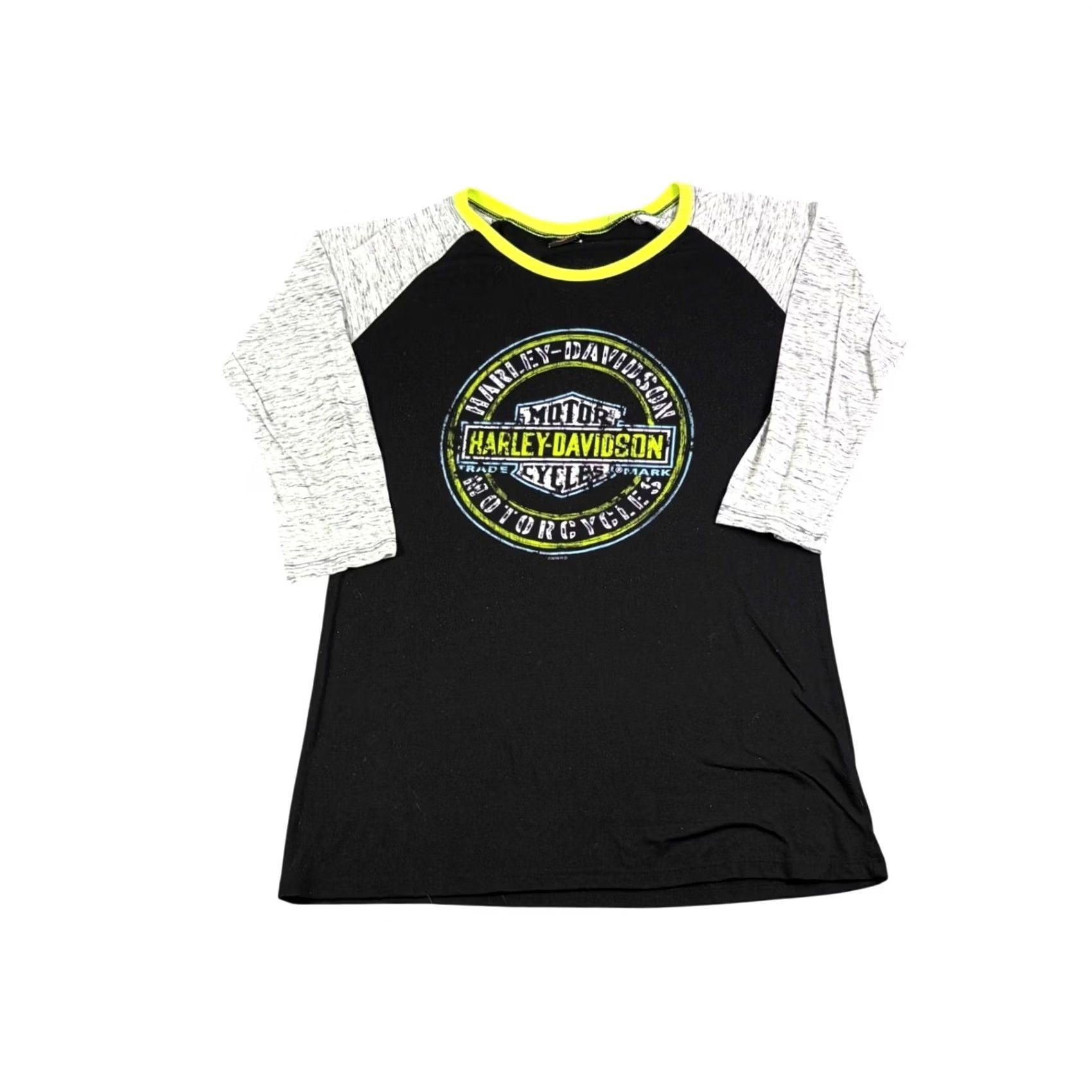 Harley Davidson Harley-Davidson Raglan Shirt Womens L Black Grey Neon Valley Forge PA 2016 Size L / US 10 / IT 46 - 2 Thumbnail