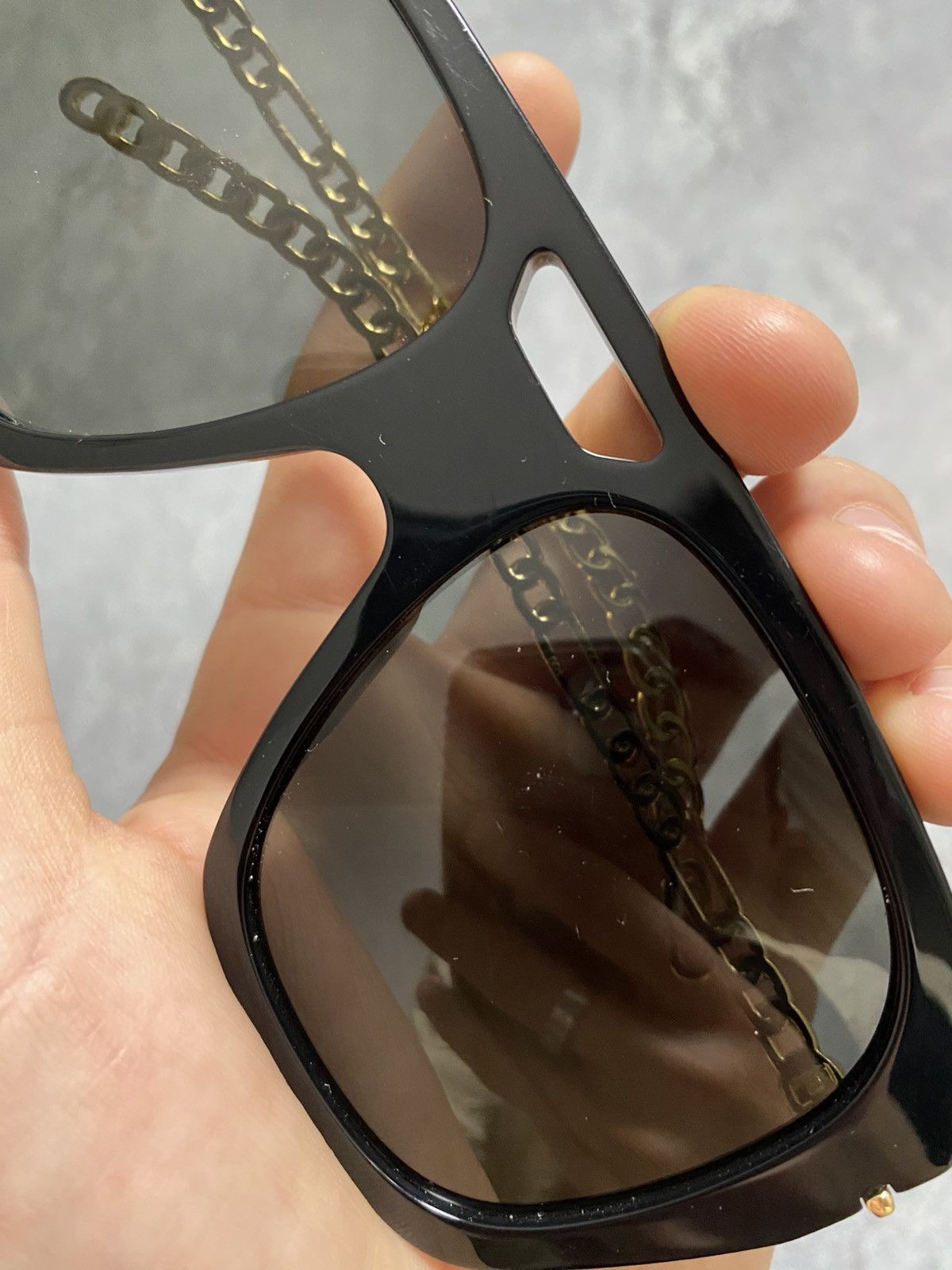 Gucci Gucci GG0723S 001 Sunglasses Square Gold Chain Temple Size ONE SIZE - 11 Thumbnail