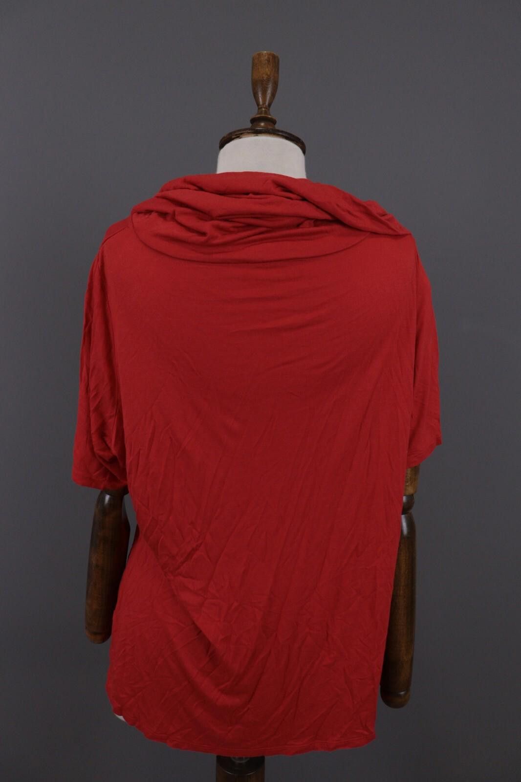 Polo Ralph Lauren Laurel by Escada Red Cowl Neck Short Sleeve Summer Top Shirt Size M / US 6-8 / IT 42-44 - 10 Thumbnail