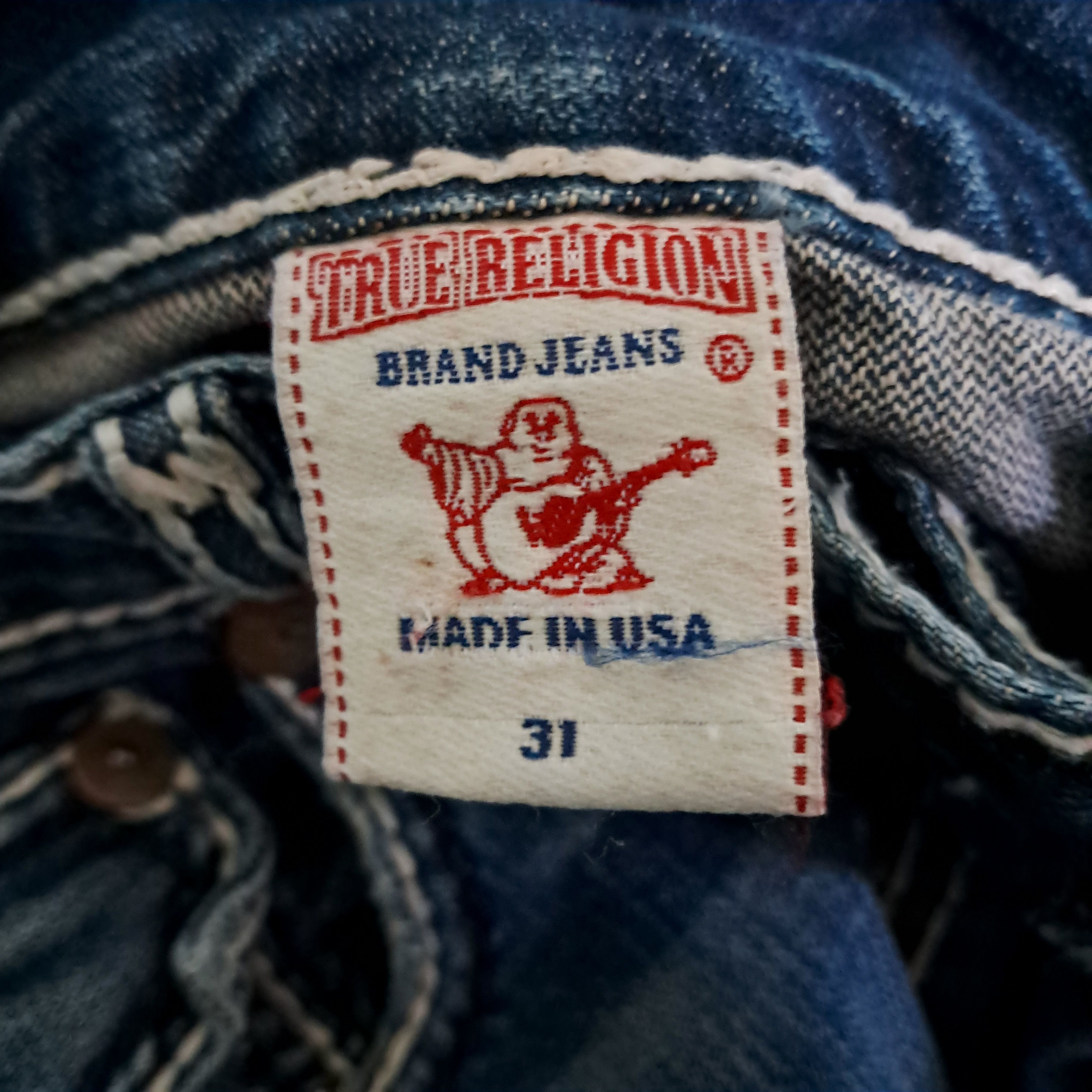 True Religion Rare True religion "made in USA" Ricky Giant Big t Size US 31 - 10 Thumbnail