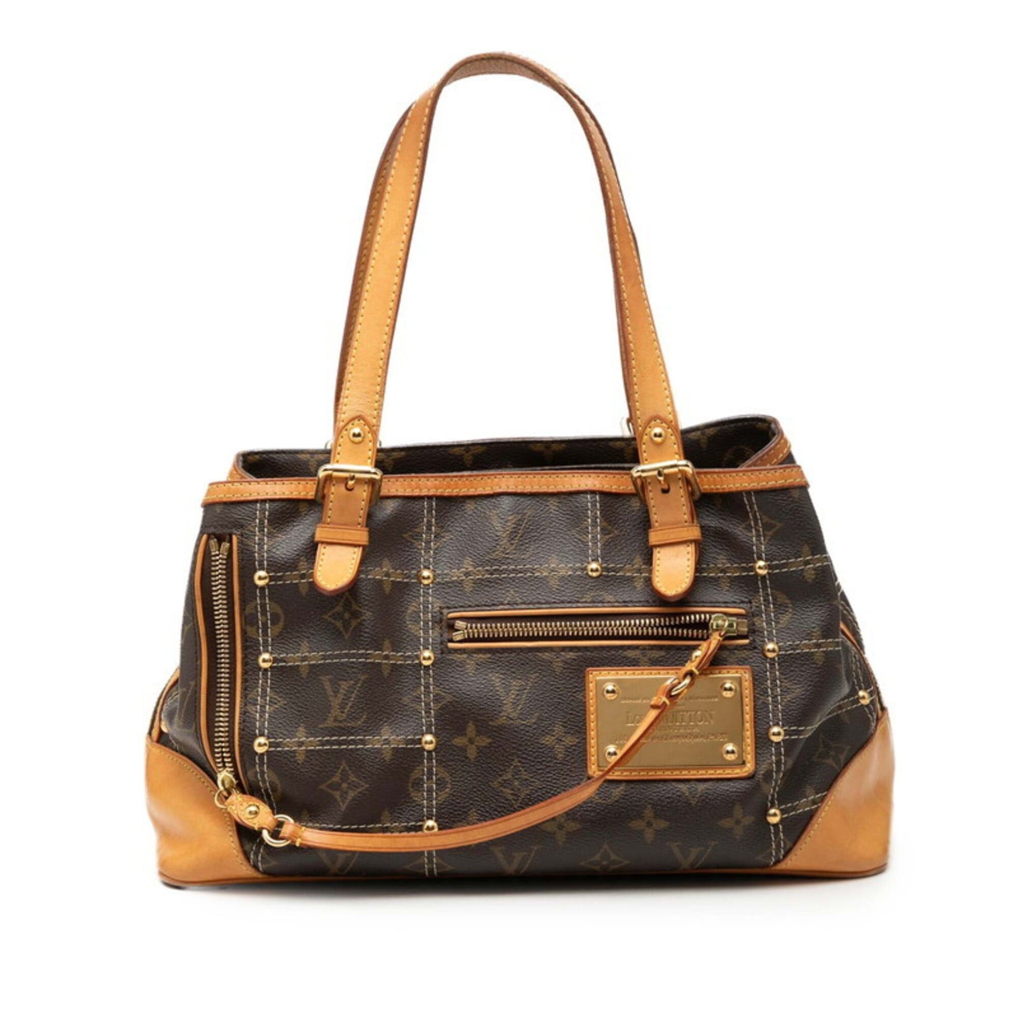 Louis Vuitton Louis Vuitton Monogram Rivet Handbag Shoulder Bag M40140 Brown Leather Women's LOUIS VUITTON Size ONE SIZE - 1 Thumbnail