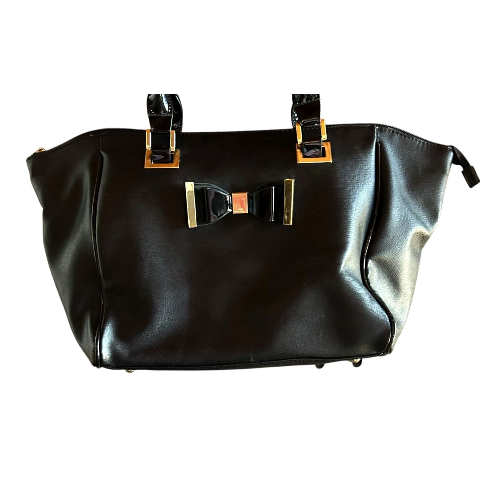 Vintage Lulu Guinness Ladies Purse Black Bow Shoulder Handbag Double Handles Bag Size ONE SIZE - 2 Thumbnail