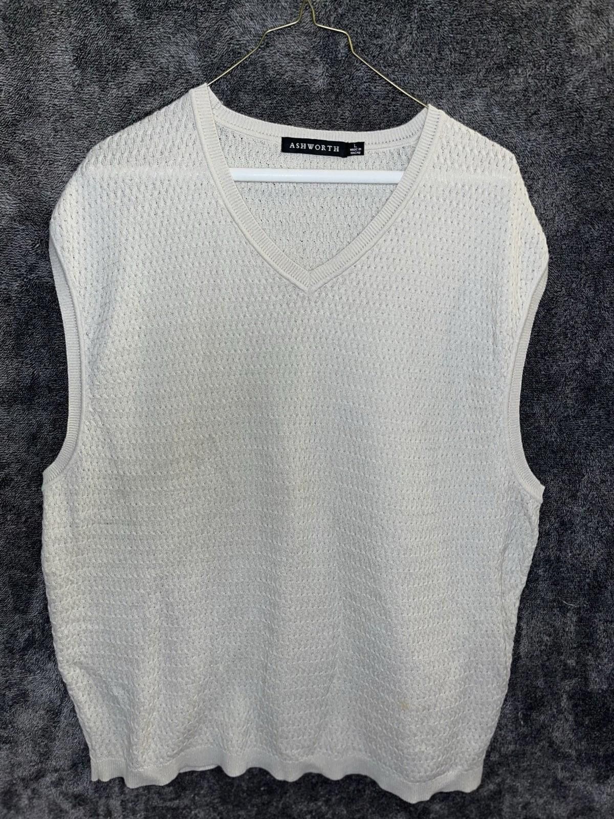 Ashworth Ashworth Textured V-Neck Sweater Vest - Size Large Size US L / EU 52-54 / 3 - 2 Thumbnail