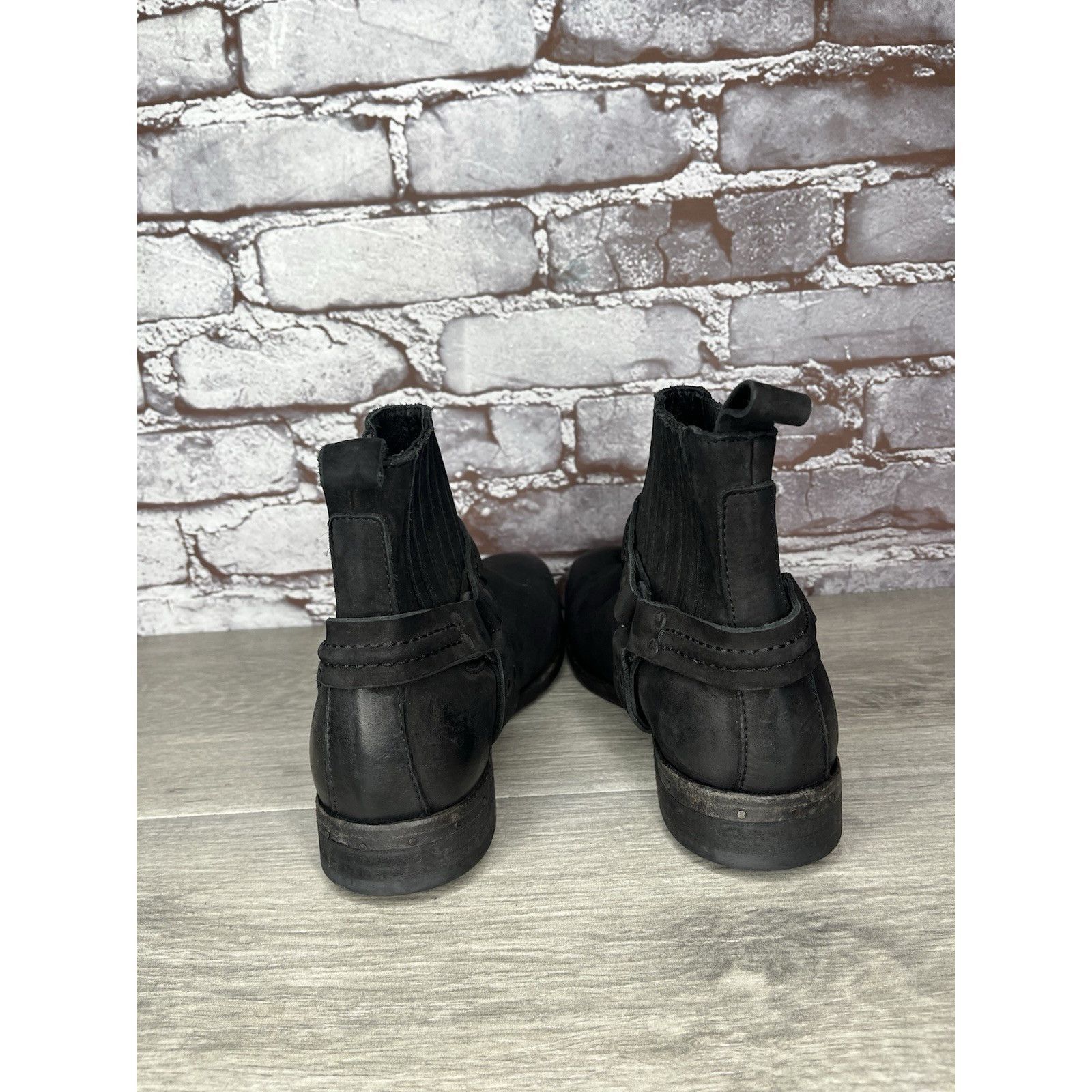 Allsaints AllSaints Italy Black Leather Harness Ankle Chelsea Boots Wo Size US 6.5 / IT 36.5 - 3 Thumbnail