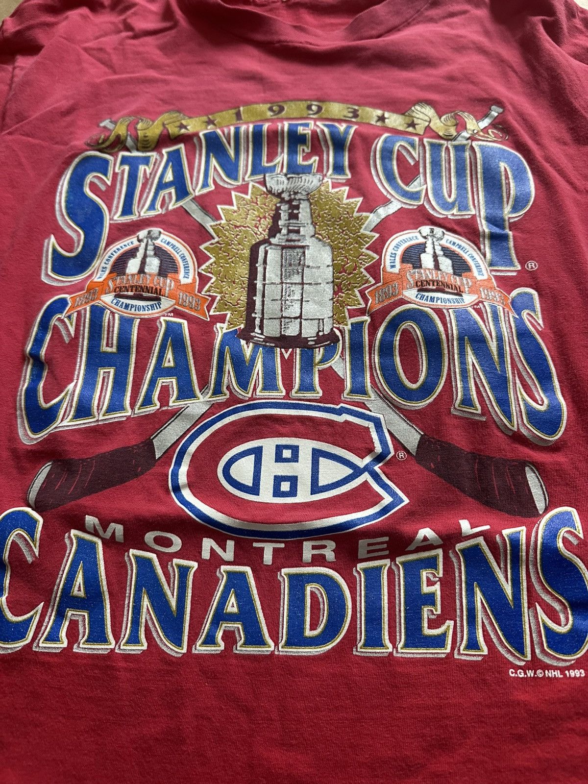 Vintage 1993 Stanley cup champions Montreal Canadians single stitch Size US XL / EU 56 / 4 - 3 Thumbnail