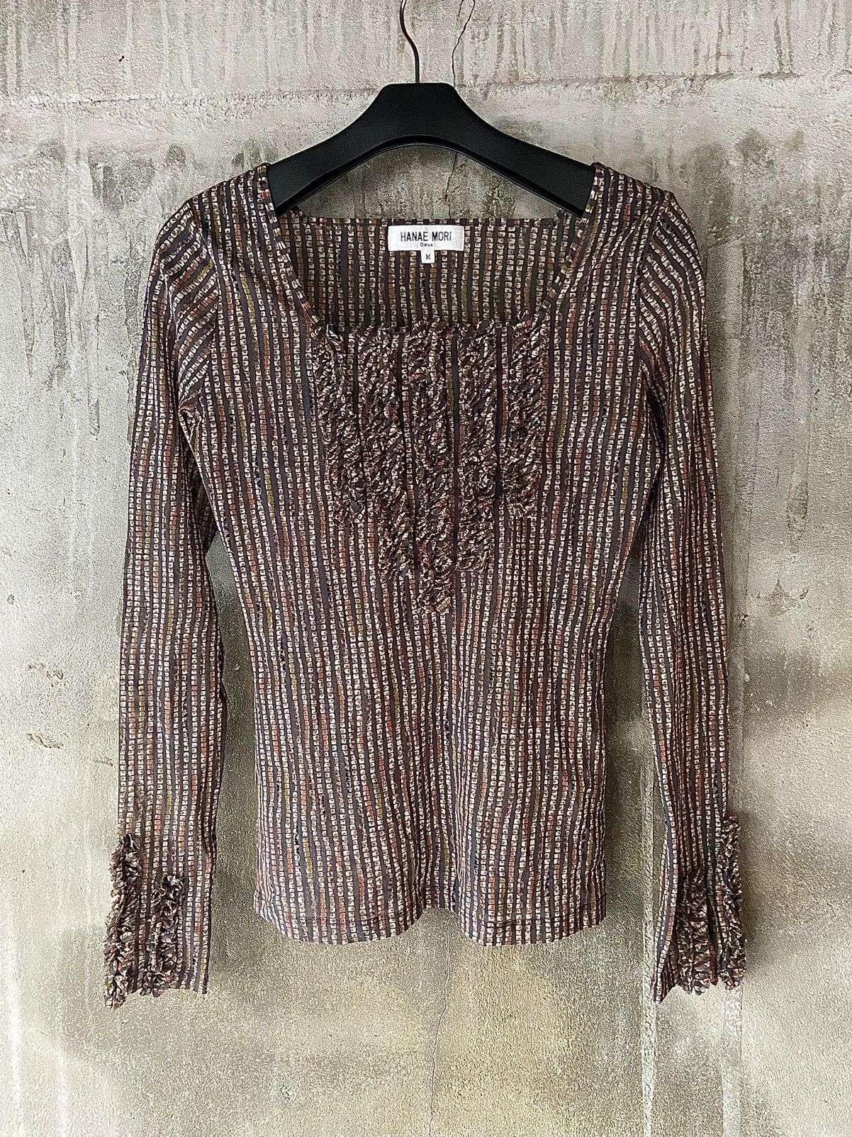 Hanae Mori HANAE MORI MESH TOP LONG SLEEVE Size US S / EU 44-46 / 1 - 12 Thumbnail