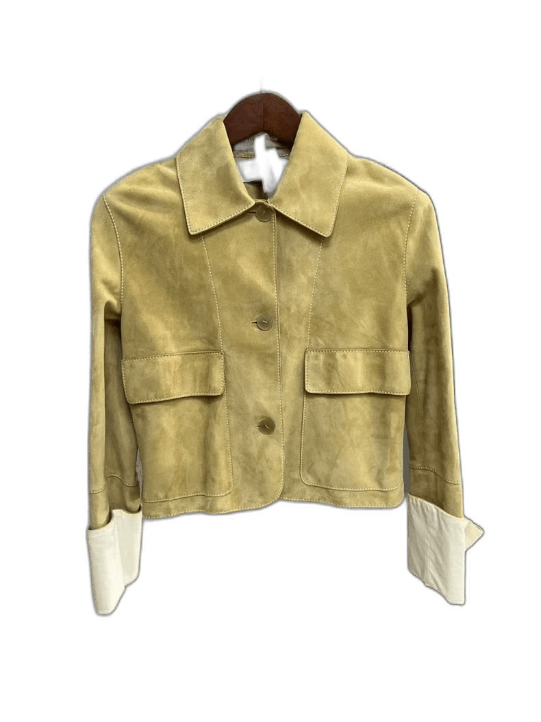 Loewe Loewe Light Khaki Suede Jacket Coat Size US M / EU 48-50 / 2 - 1 Thumbnail