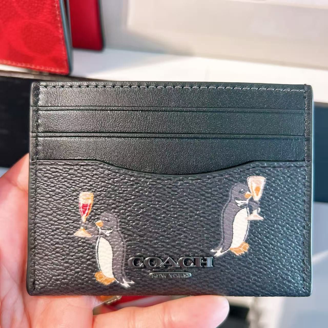 Coach Slim Id Card Case With Penguin Print CCP96 Size ONE SIZE - 3 Thumbnail