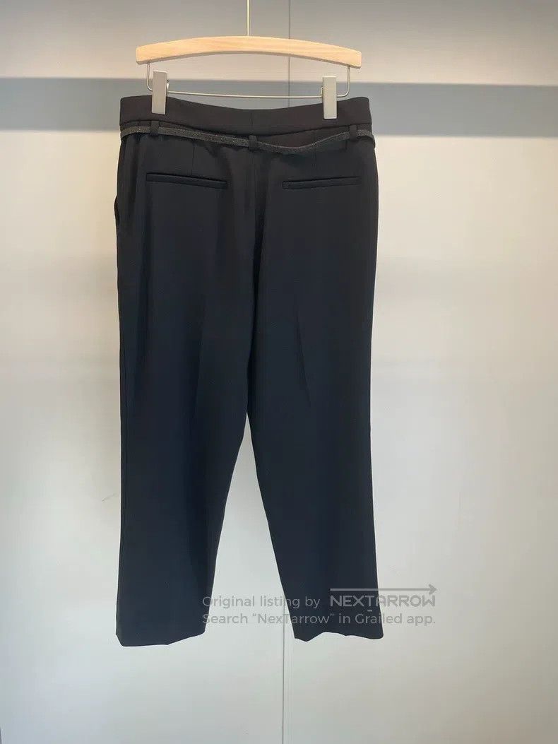 Brunello Cucinelli Brunello Cucinelli Black Beaded New Wool Trousers Size 26" / US 2 / IT 38 - 2 Thumbnail
