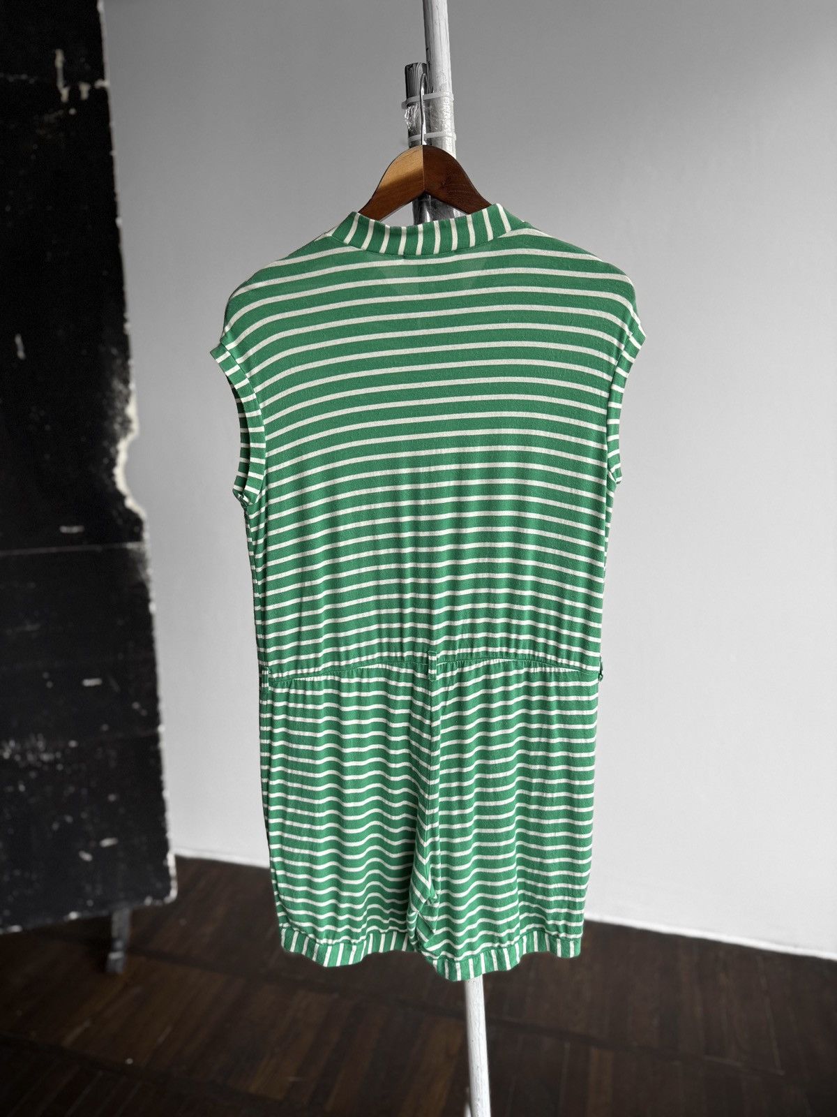 Marimekko Marimekko Womens Green Striped Button Front Romper Playsuit Size M / US 6-8 / IT 42-44 - 3 Thumbnail