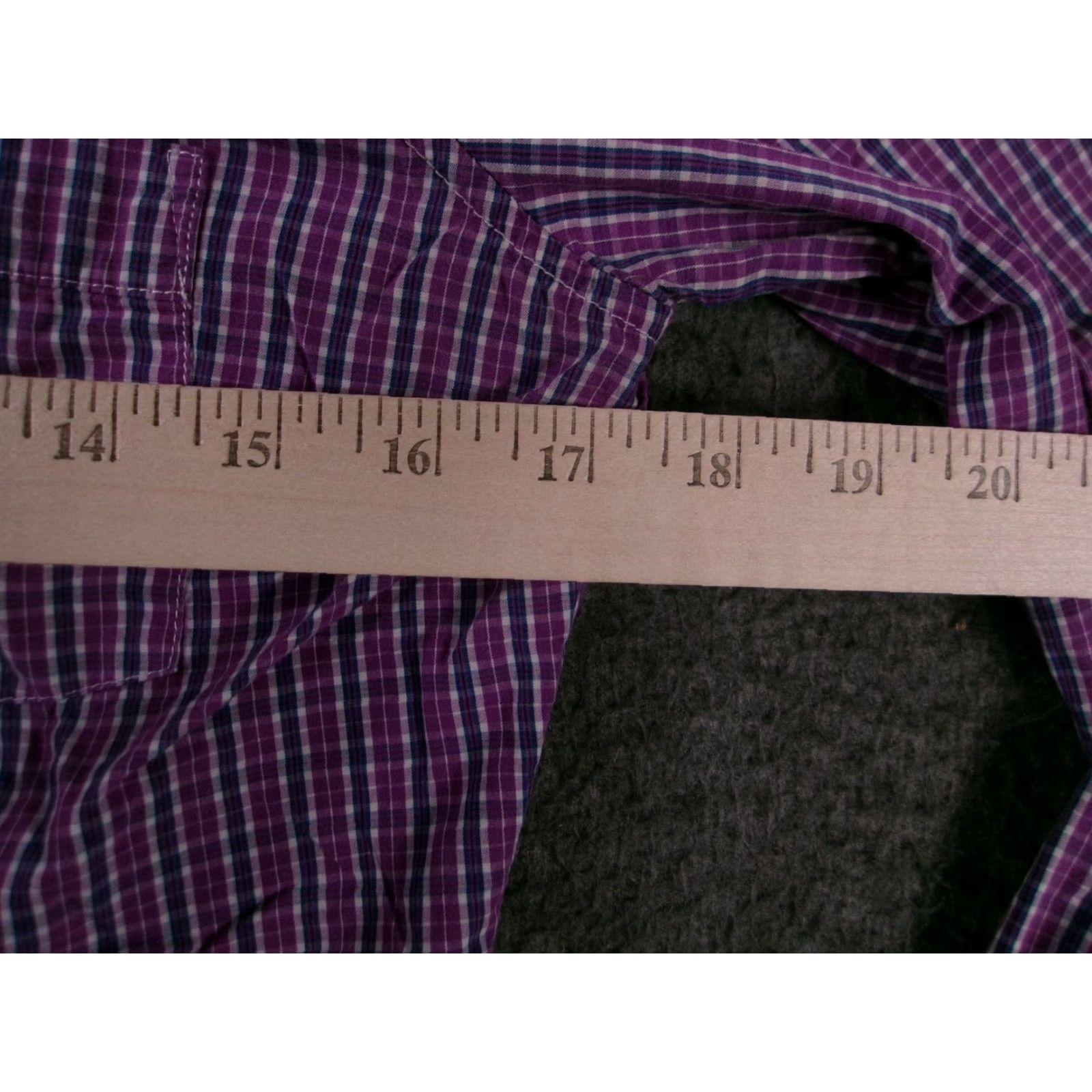 Vintage VINTAGE American Eagle Shirt Womens S Purple Plaid Button Up Long Sleeve Pocket Fitted Embroidered Logo Chest Pocket Button Front Collared 100% Cotton Size S / US 4 / IT 40 - 4 Thumbnail