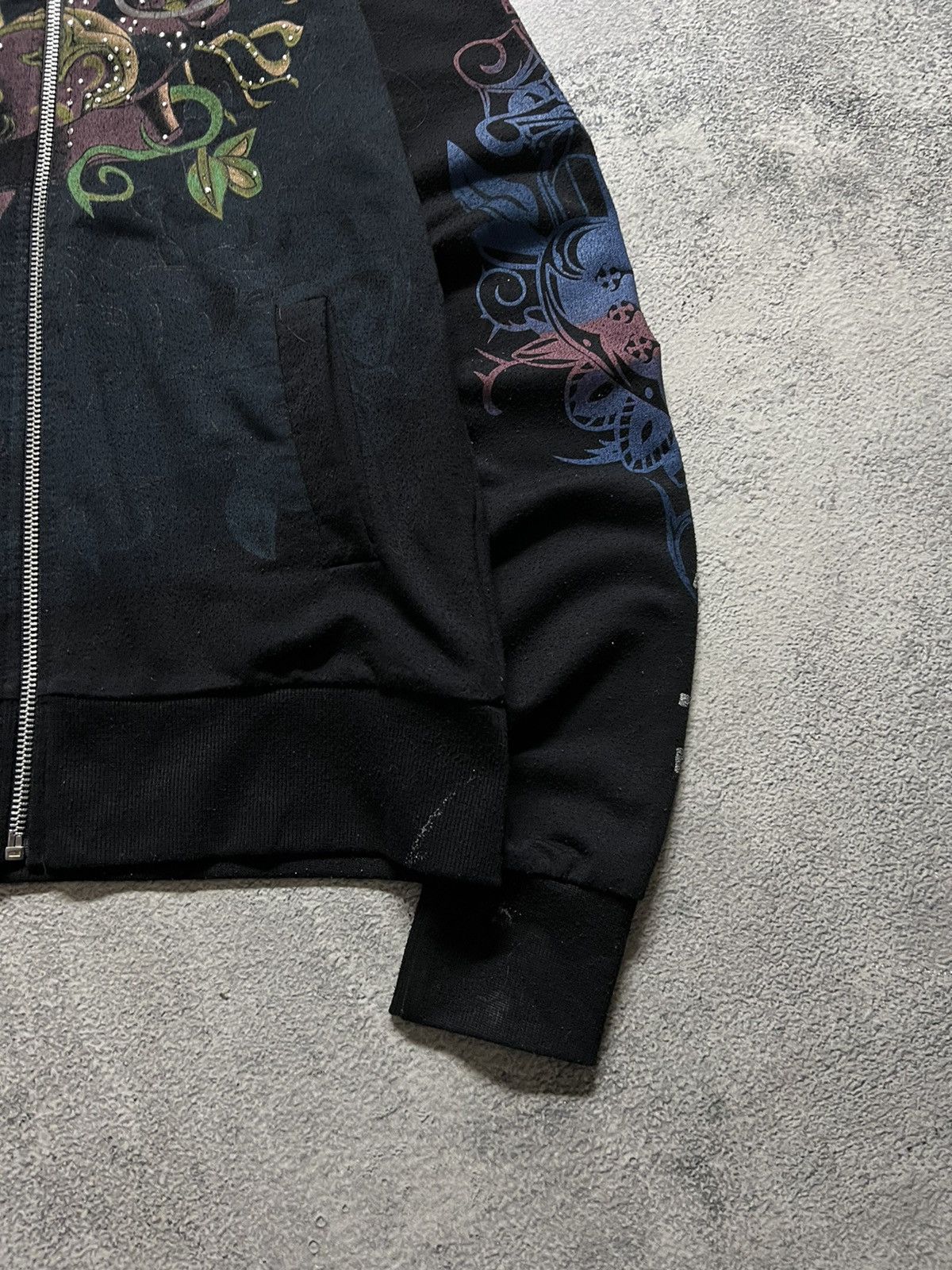 Ed Hardy Vintage Y2k Ed Hardy ❤️‍🩹 All Over Print Zip Rare Hoodie 00’s Size S / US 4 / IT 40 - 6 Thumbnail