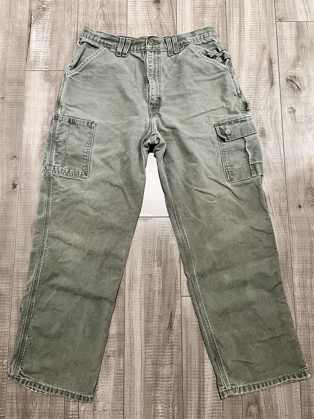 image of Super Vintage Carhartt Green Cargo Pants, Men's (Size 32)