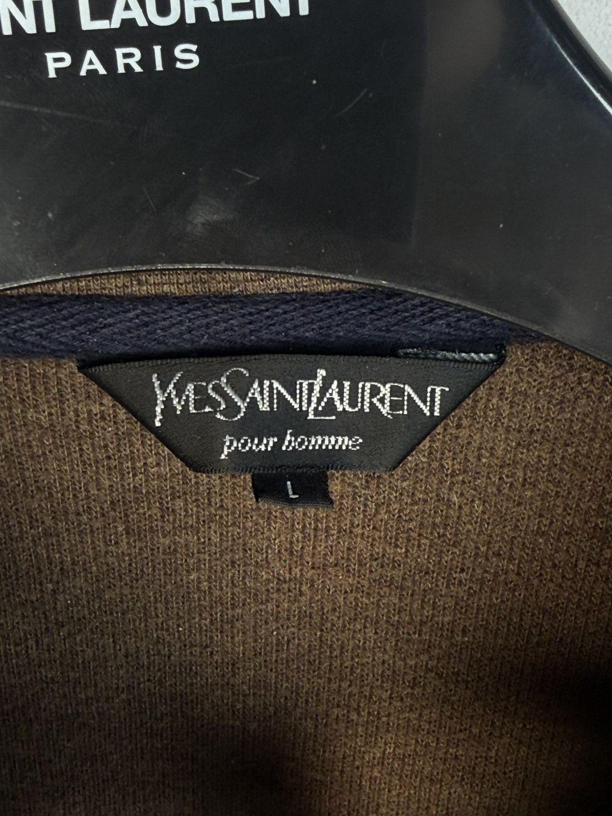 Yves Saint Laurent 90s YSL Sweatshirt 1/4 Quarter Zip Brown Vintage Sweater Size US L / EU 52-54 / 3 - 7 Thumbnail