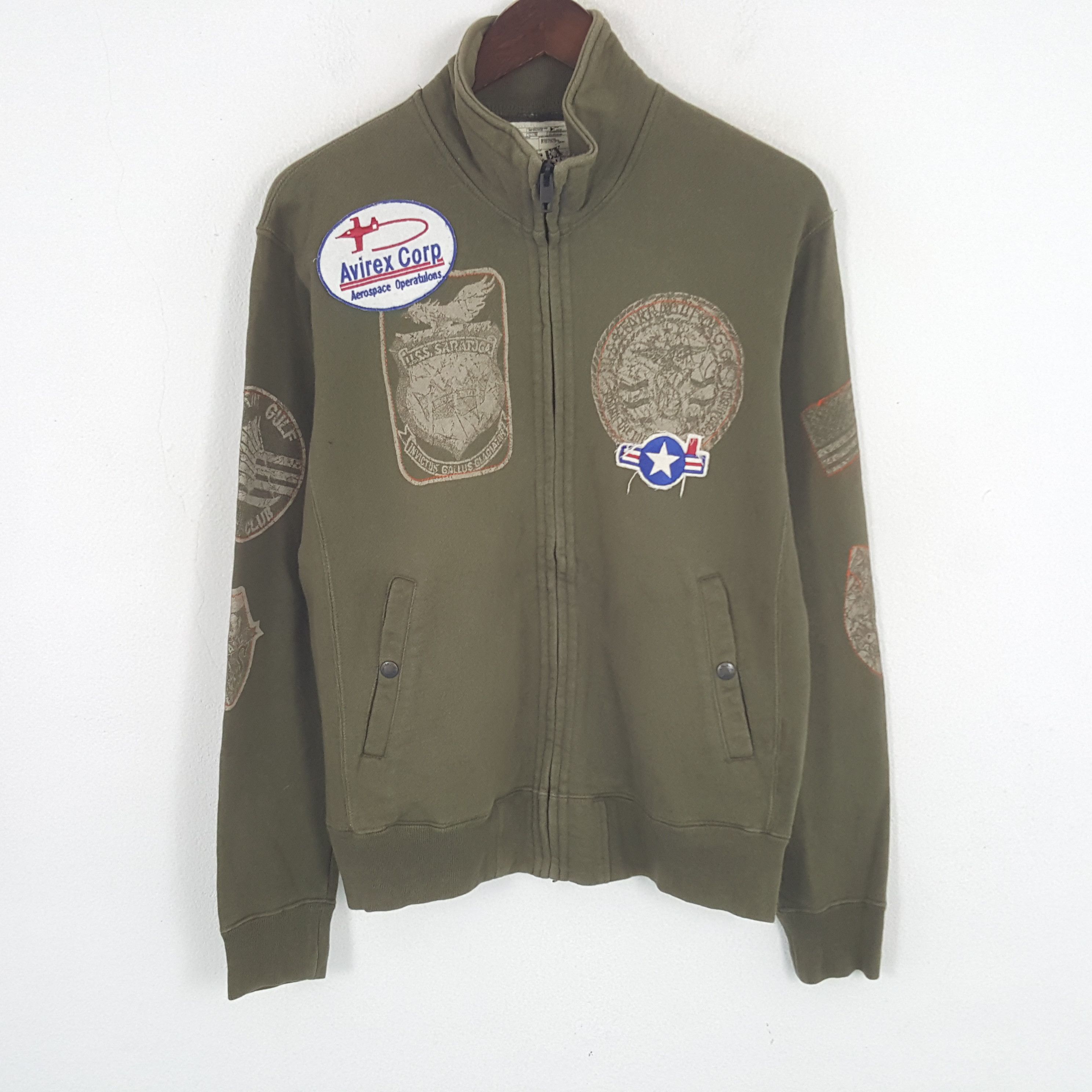 Vintage Avirex Military Style Zipper Sweatshirt