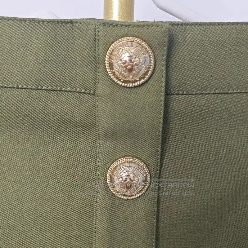 Balmain Balmain Olive Green Cotton Women's Skirt . Size 23" - 2 Thumbnail