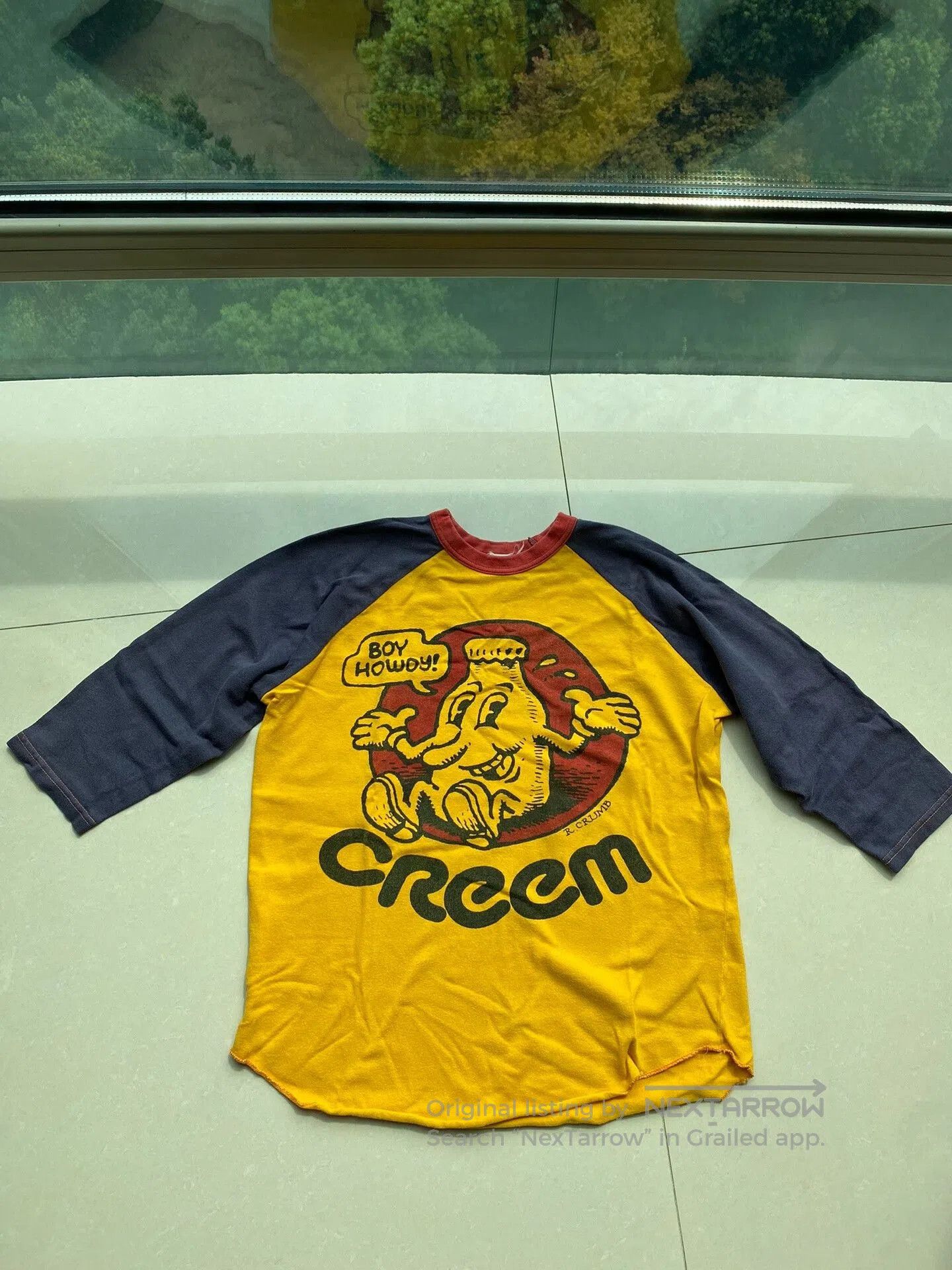 Freewheelers yellow blue graphic tee with 3/4 sleeves. Size US M / EU 48-50 / 2 - 1 Thumbnail