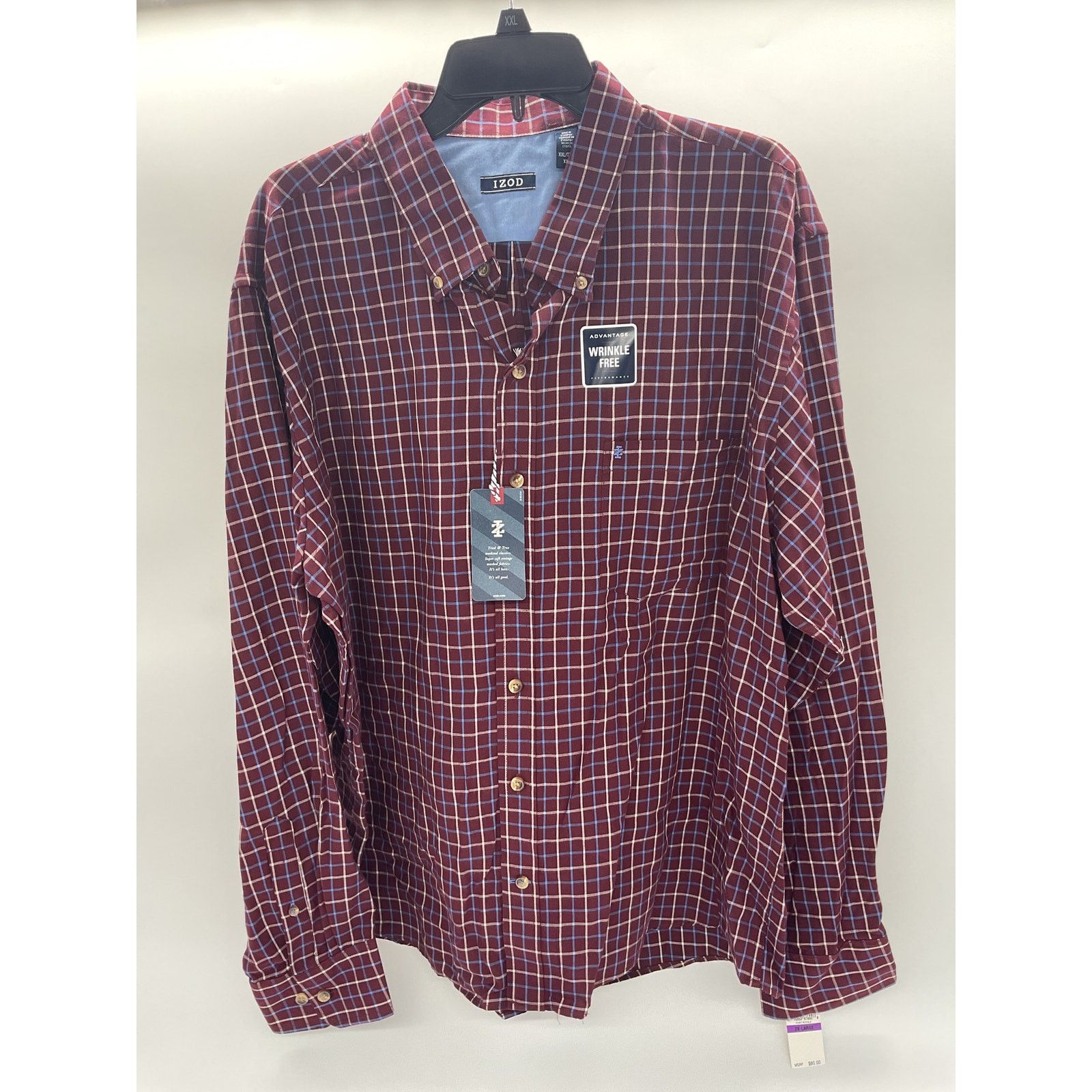 Izod IZOD Mens Advantage Casual Button Up Shirt - Size XXL Size US XXL / EU 58 / 5 - 1 Thumbnail
