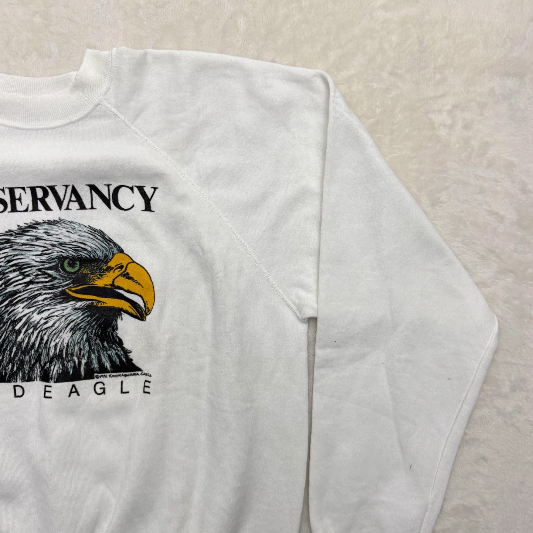 Hanes VINTAGE Hanes Conservancy Bald Eagle Sweatshirt Mens XL White Graphic 1991 USA Size US XL / EU 56 / 4 - 5 Thumbnail