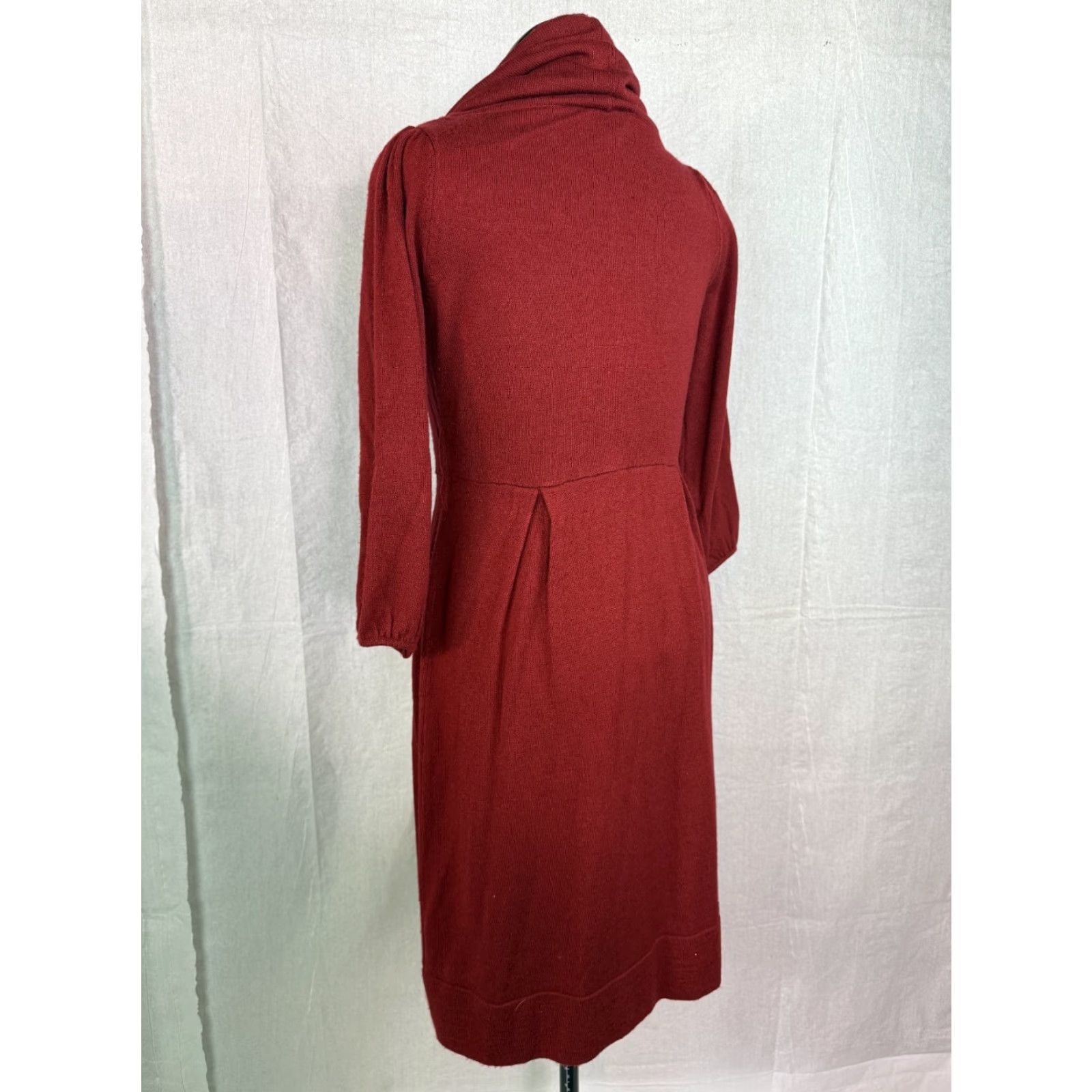 Alyx Sweater Dress Red Cowl Neck 3/4 Sleeve Womens Medium Acrylic Tunic Length Dress Style