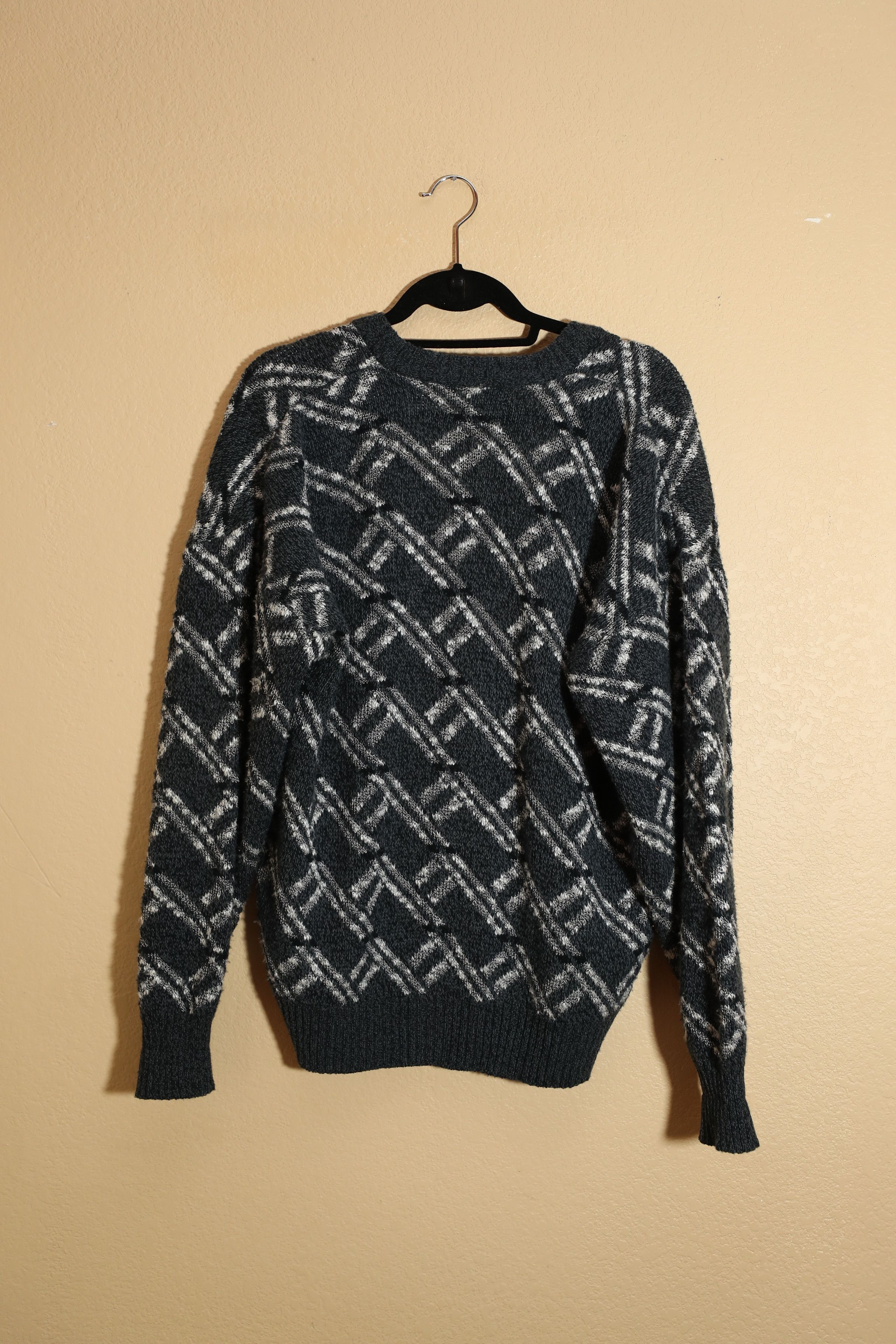 Vintage Michael Gerald Vintage Grey Acrylic Cardigan Sweater (M) Size US M / EU 48-50 / 2 - 2 Thumbnail