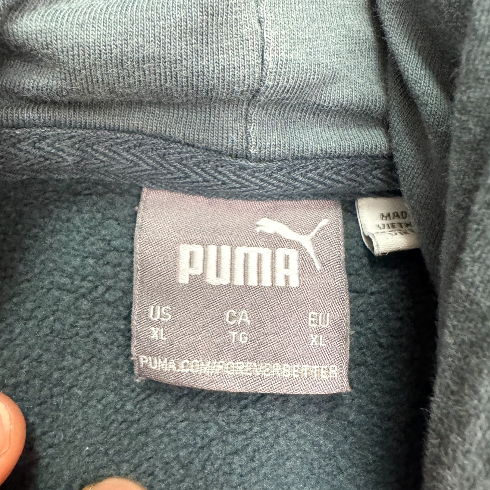 Puma Puma Way 1 Hoodie Pullover Sweatshirt Men XL Blue Embroidered Fleece Drawstring Hoodie Mens XL Blue Puma Way 1 Size US XL / EU 56 / 4 - 6 Thumbnail
